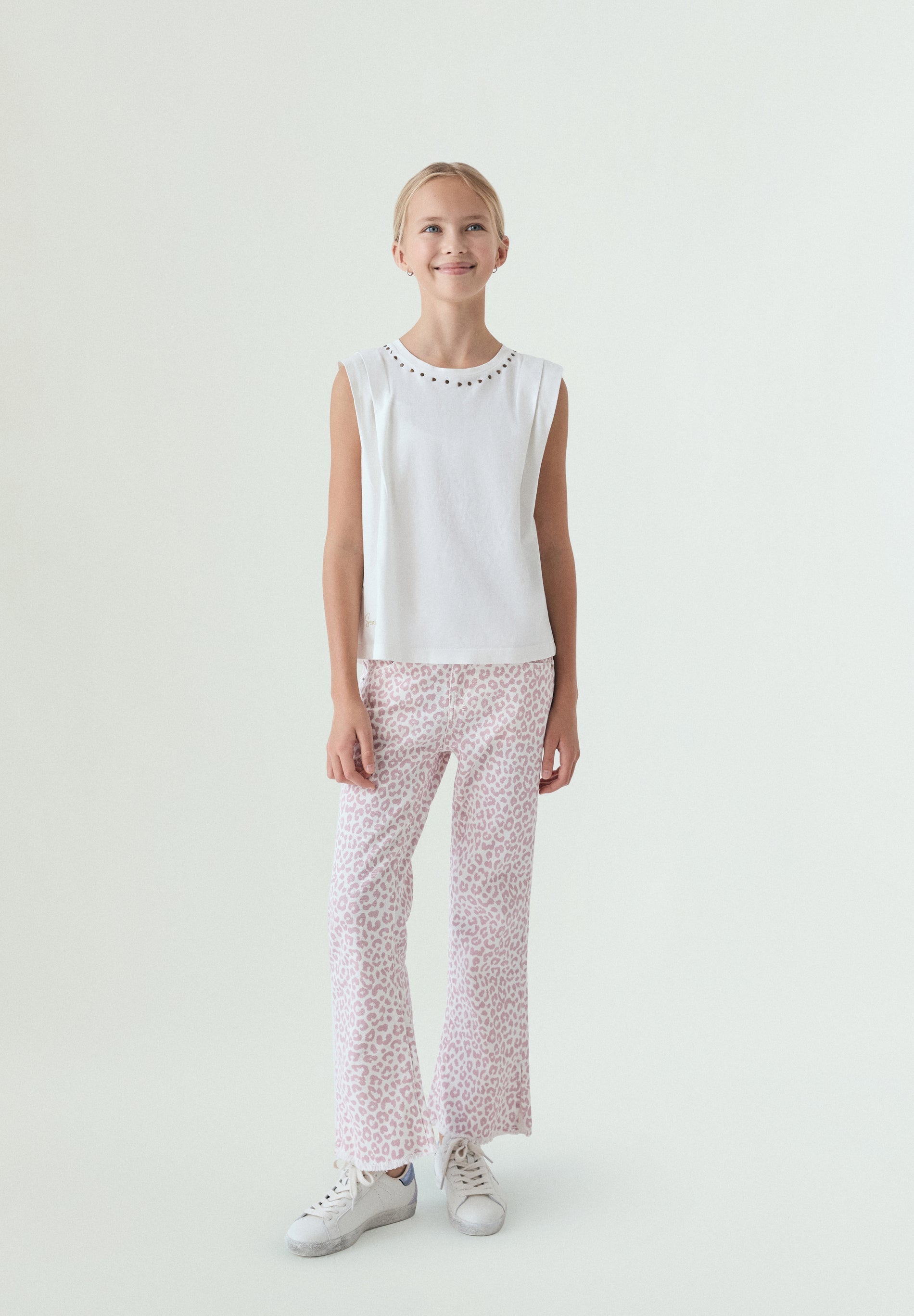 ANIMAL PRINT FLARED TROUSERS