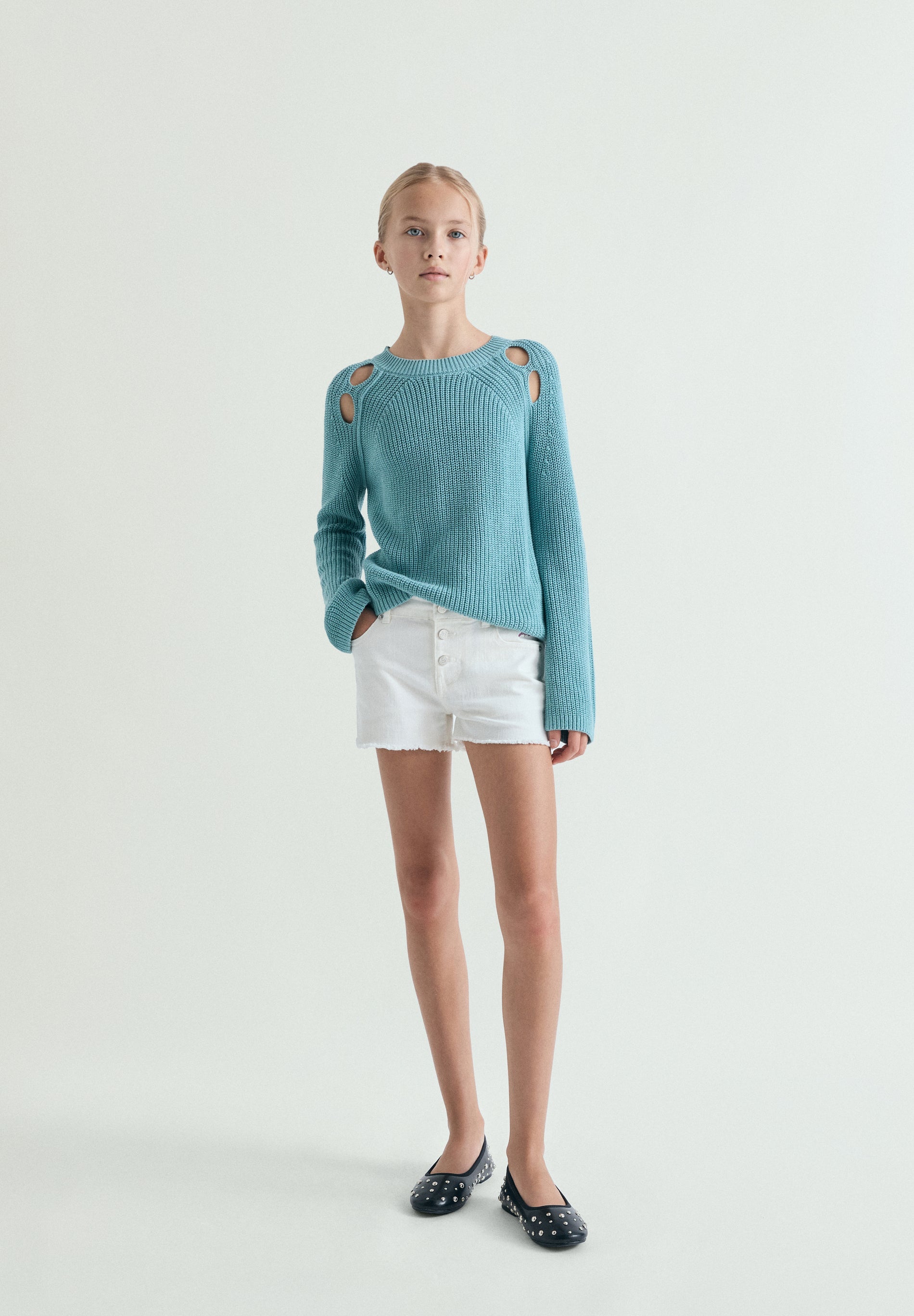 FADED DENIM SHORTS