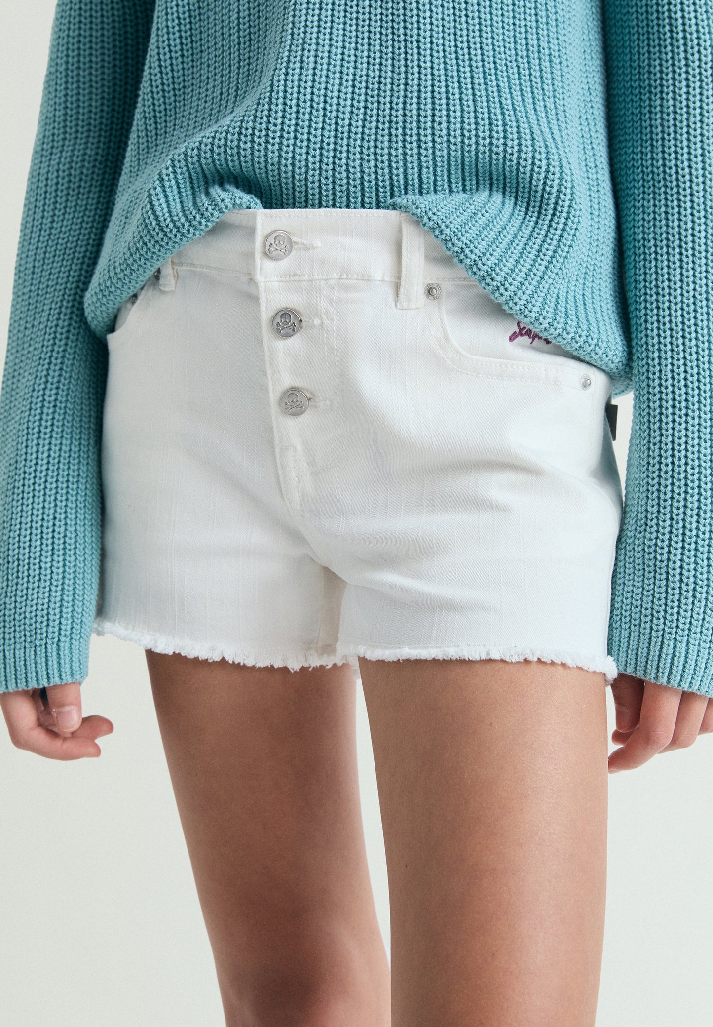 FADED DENIM SHORTS