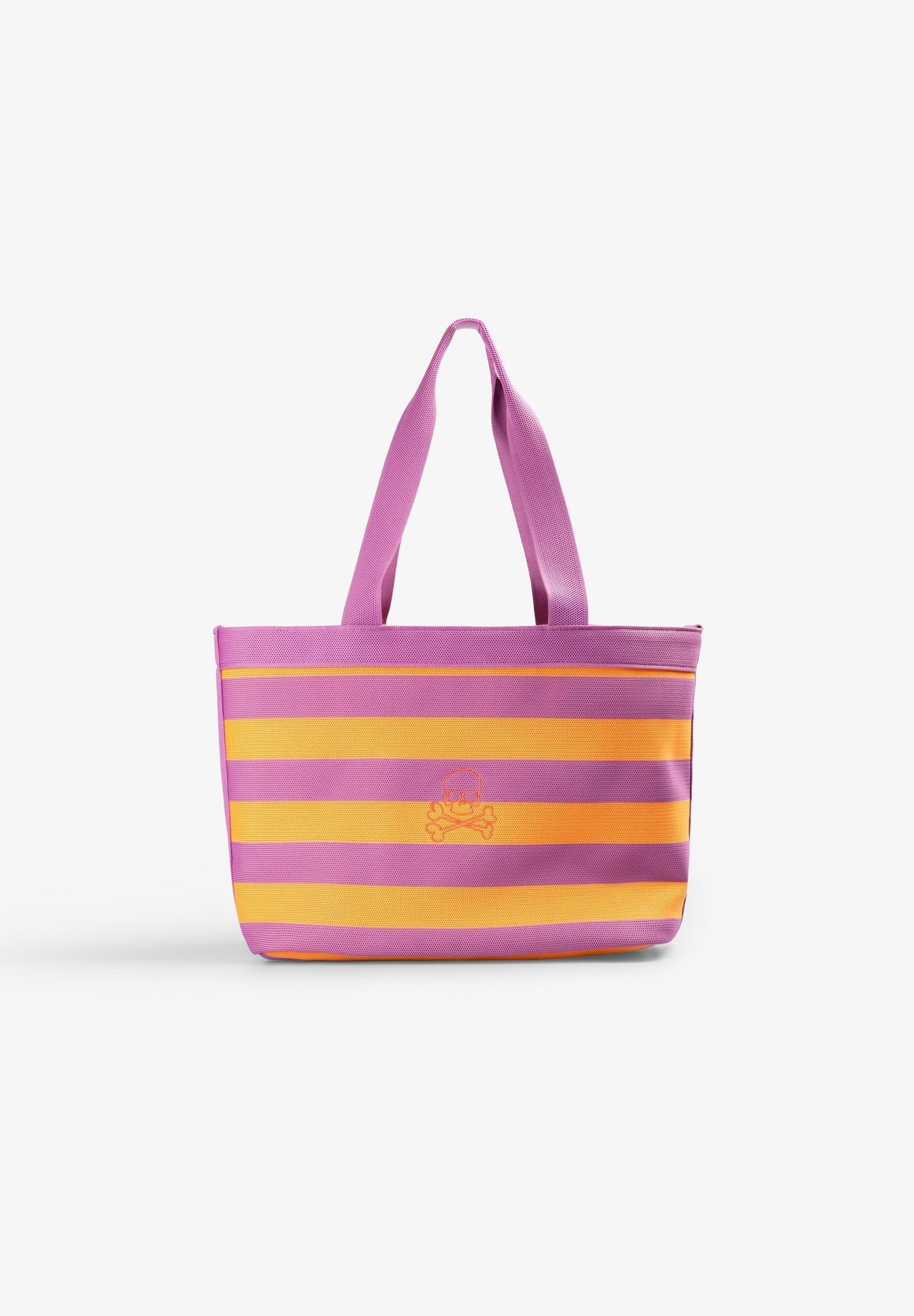 STRIPED BAG WITH DOUBLE HANDLE