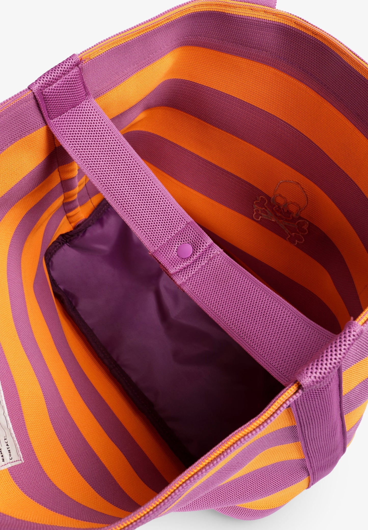 STRIPED BAG WITH DOUBLE HANDLE