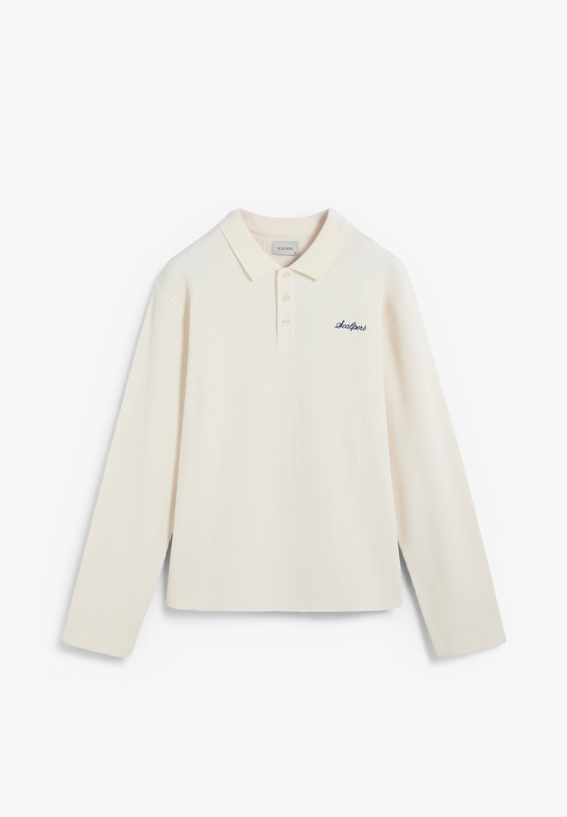 WAFFLE POLO SHIRT-STYLE SWEATSHIRT