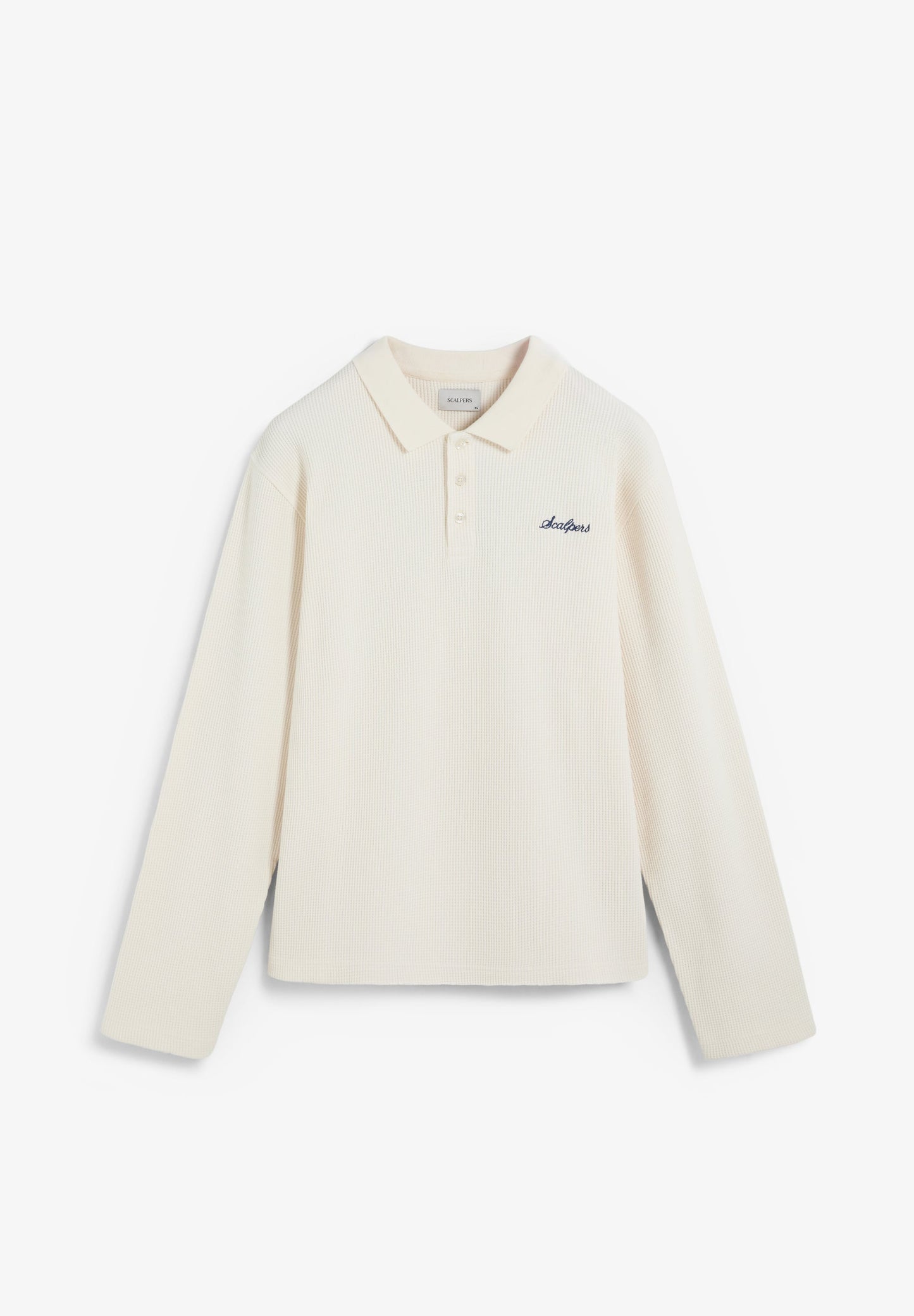 WAFFLE POLO SHIRT-STYLE SWEATSHIRT