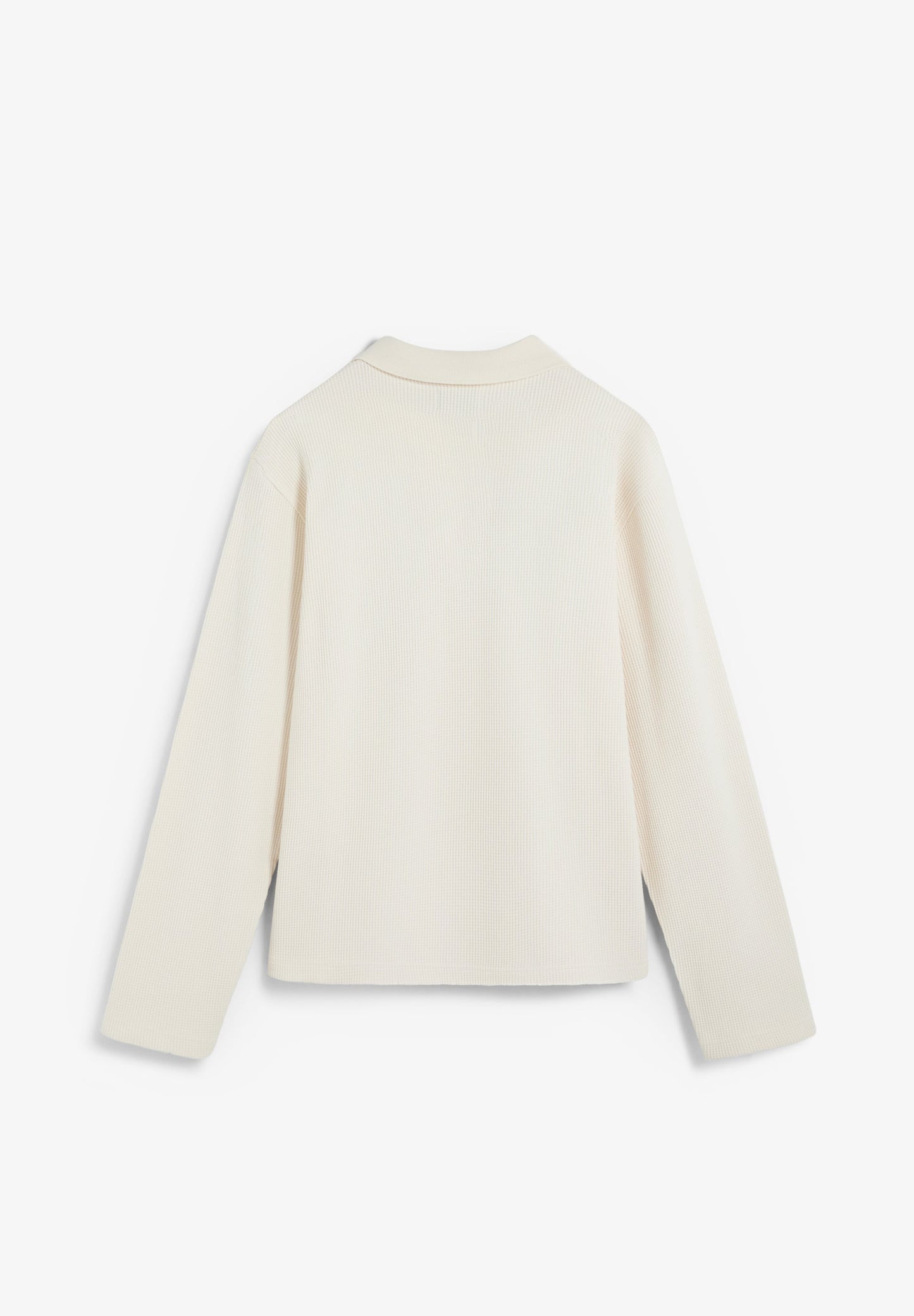WAFFLE POLO SHIRT-STYLE SWEATSHIRT