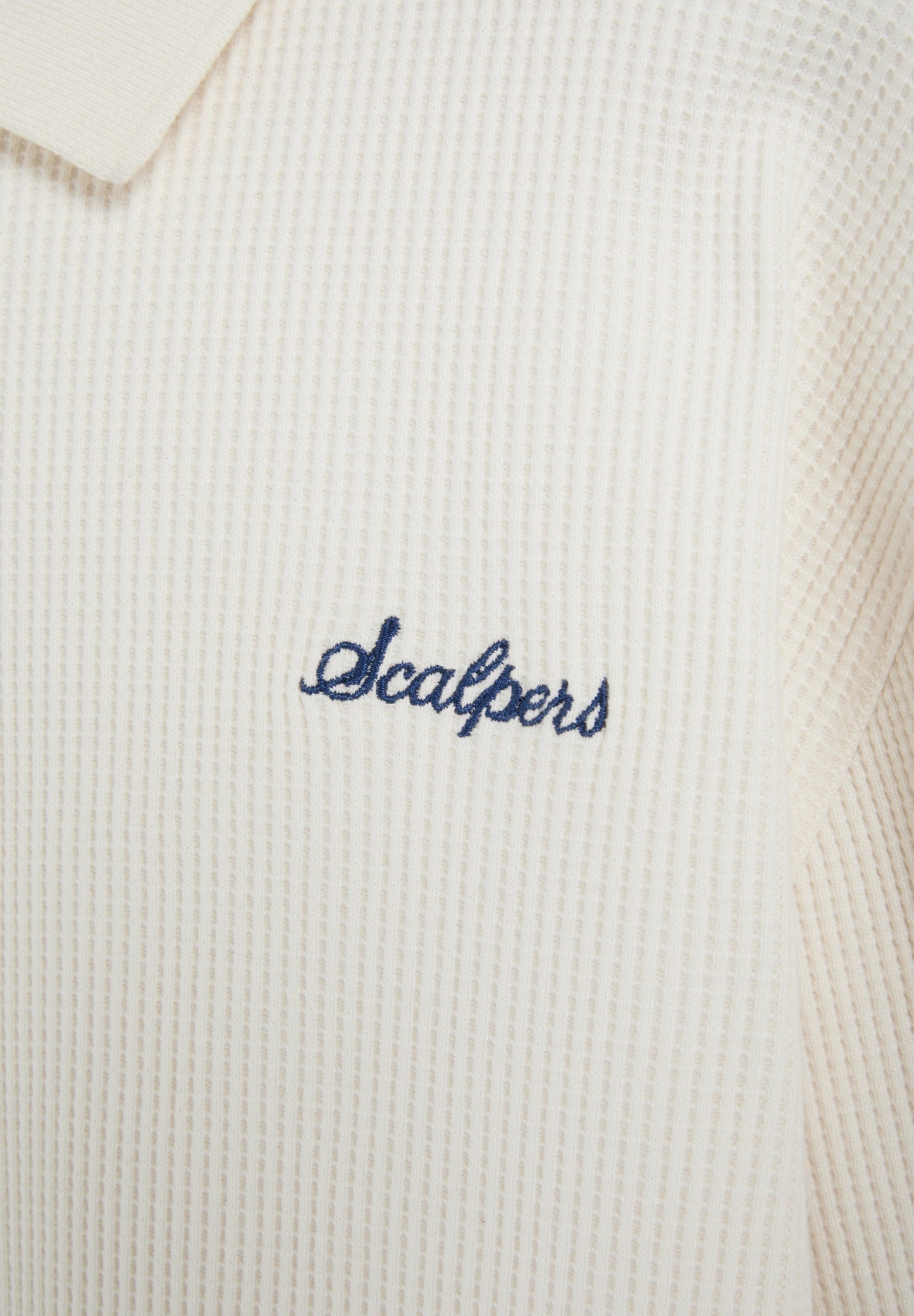 WAFFLE POLO SHIRT-STYLE SWEATSHIRT