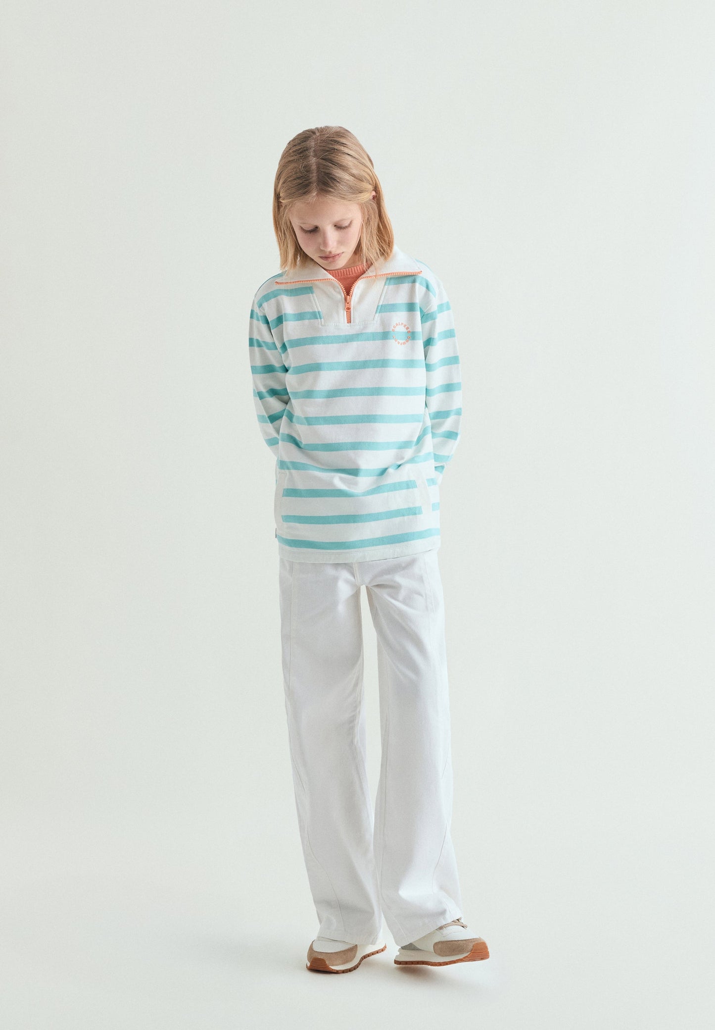 HIGH NECK STRIPED SWEATSHIRT