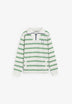 STRIPED SWEATSHIRT WITH POLO SHIRT COLLAR