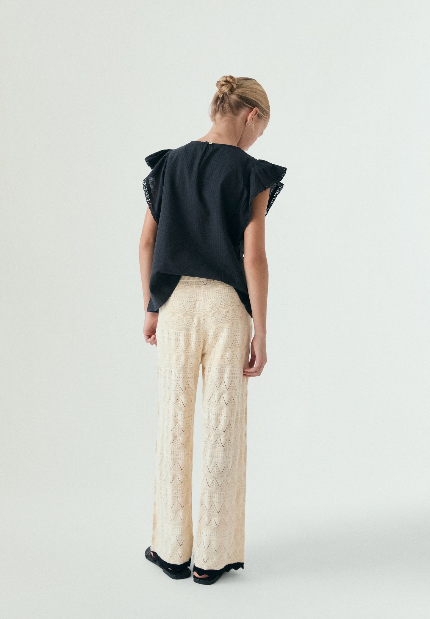 OPENWORK KNIT TROUSERS