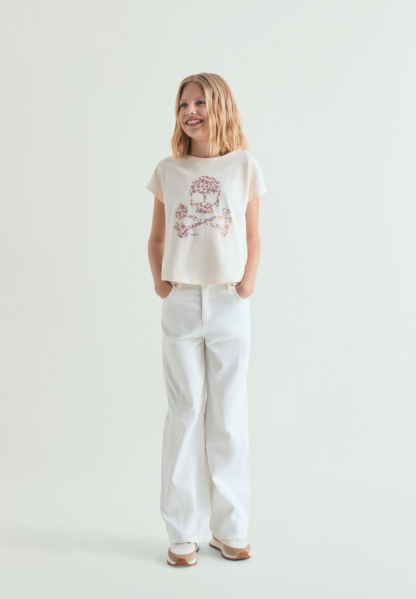ANIMAL PRINT SKULL T-SHIRT