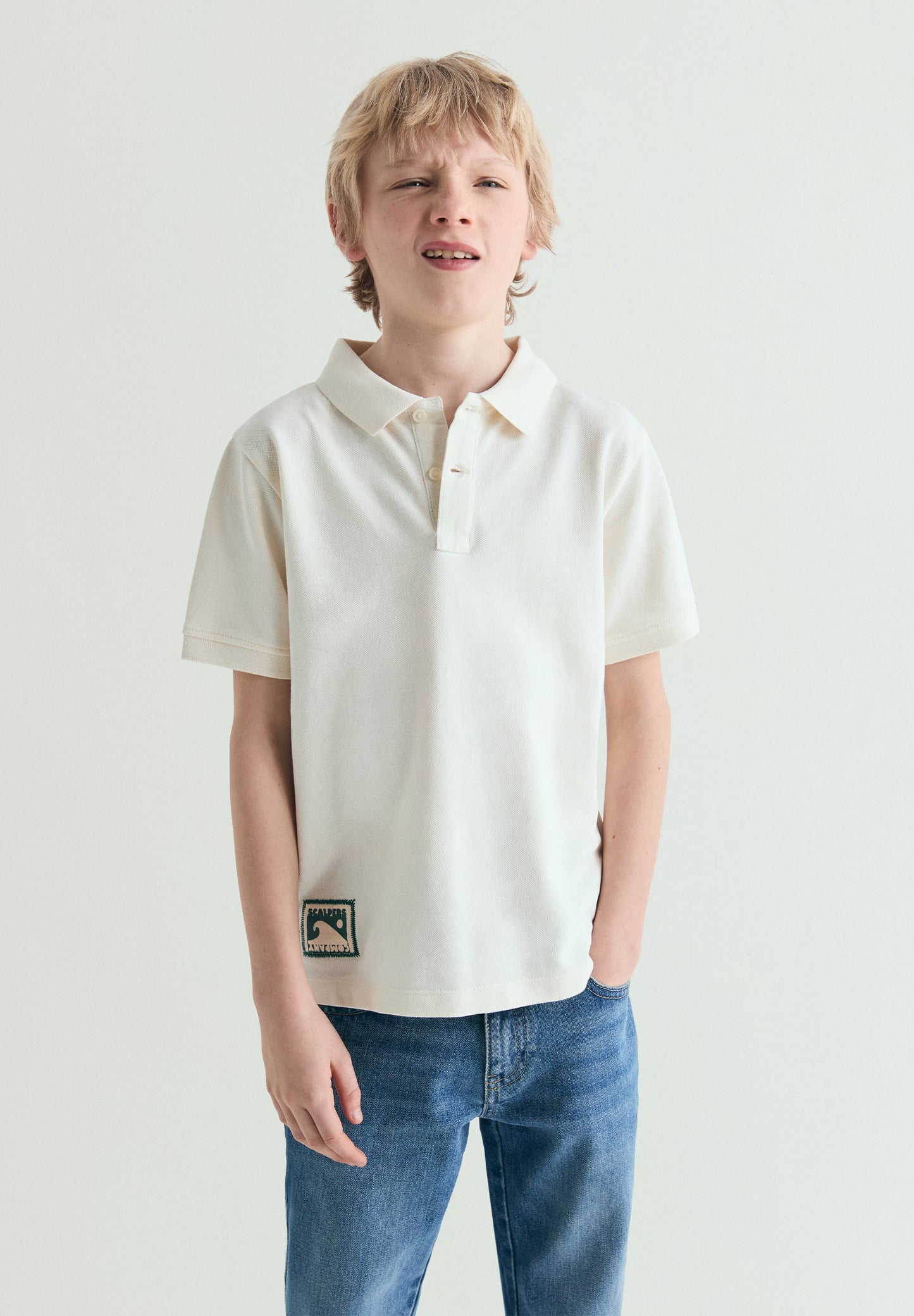 POLO SHIRT WITH CONTRAST EMBROIDERED SKULL