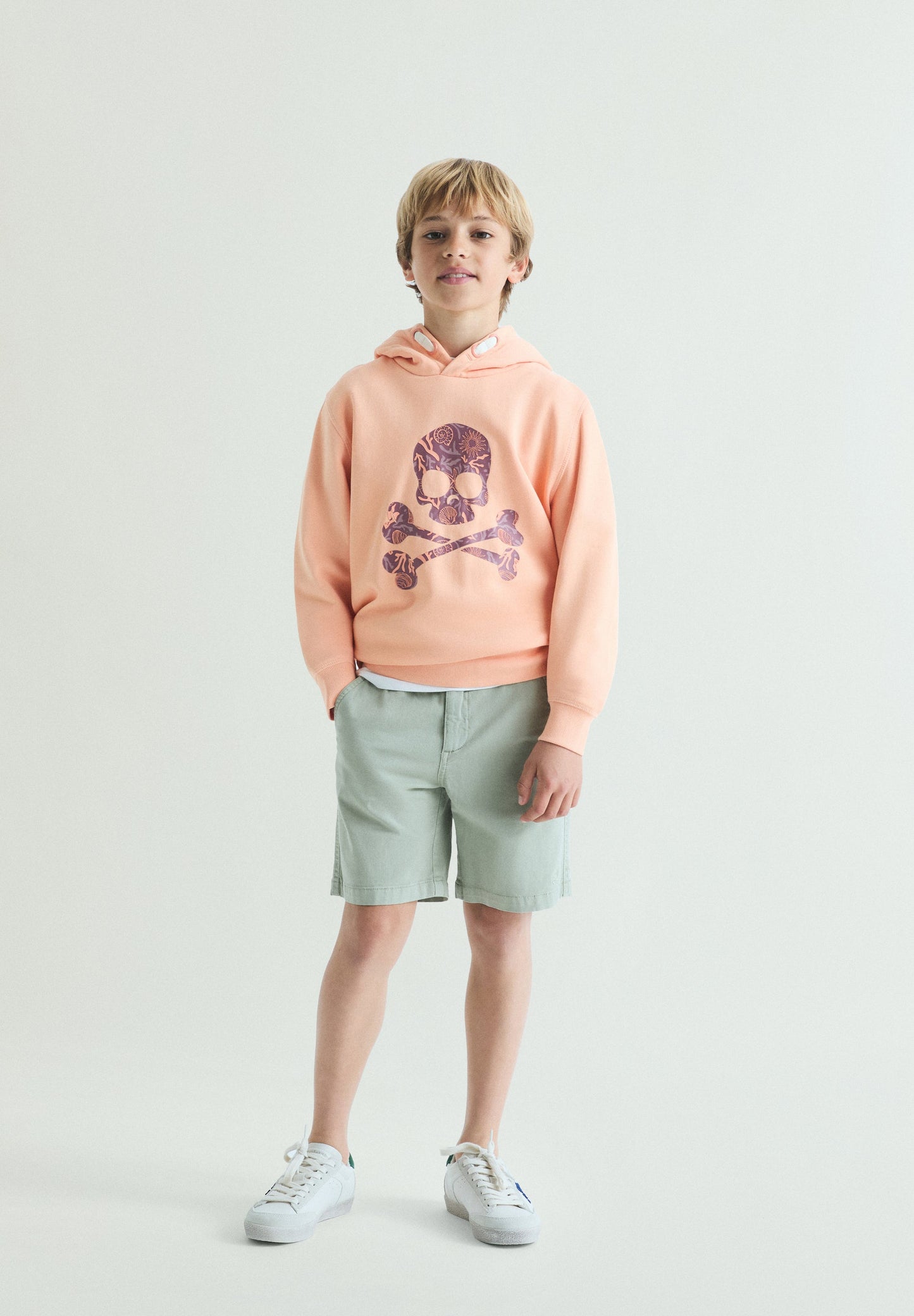 PRINTED SKULL DETAIL HOODIE