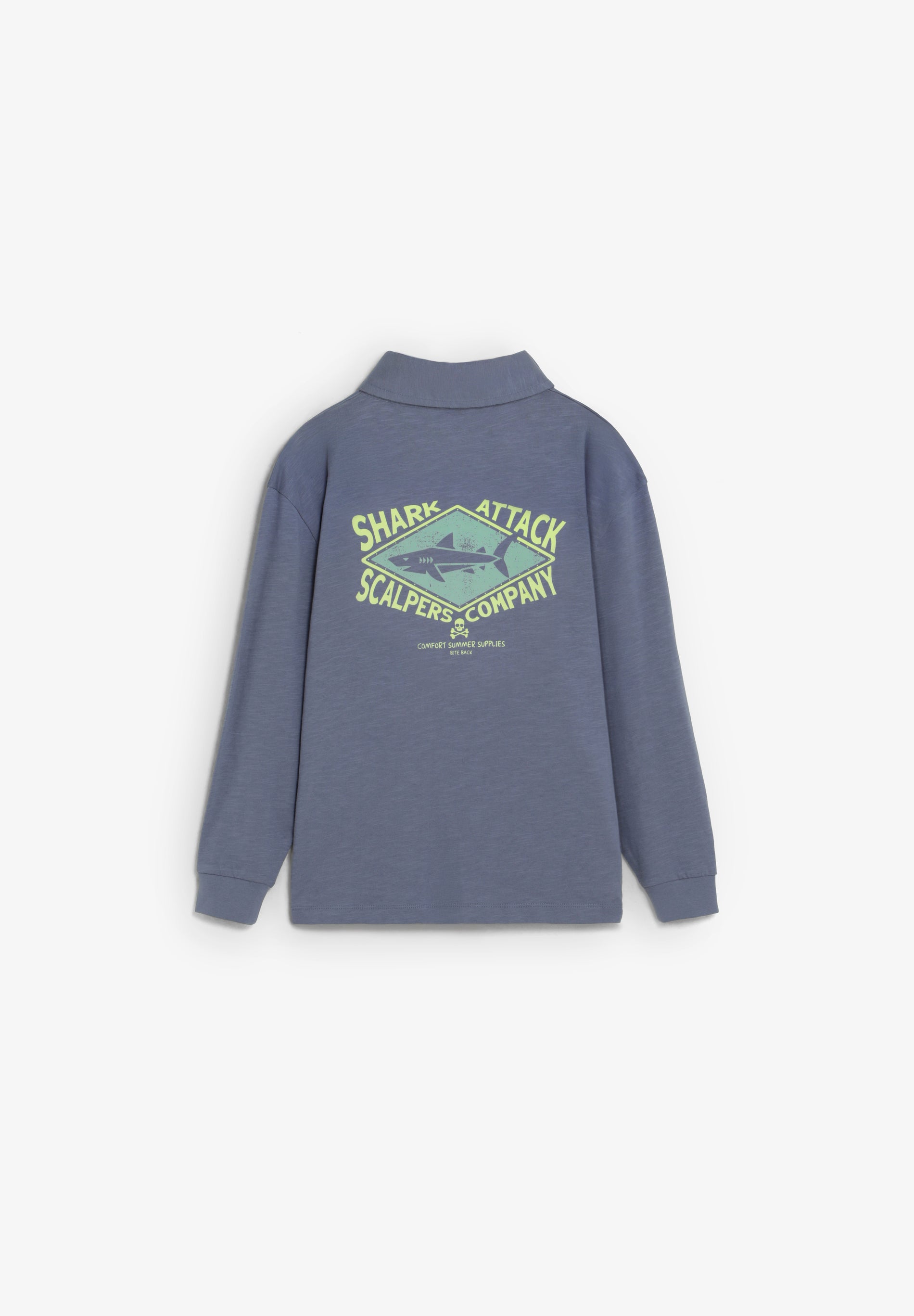 LONG SLEEVE POLO SHIRT WITH CONTRAST PRINT