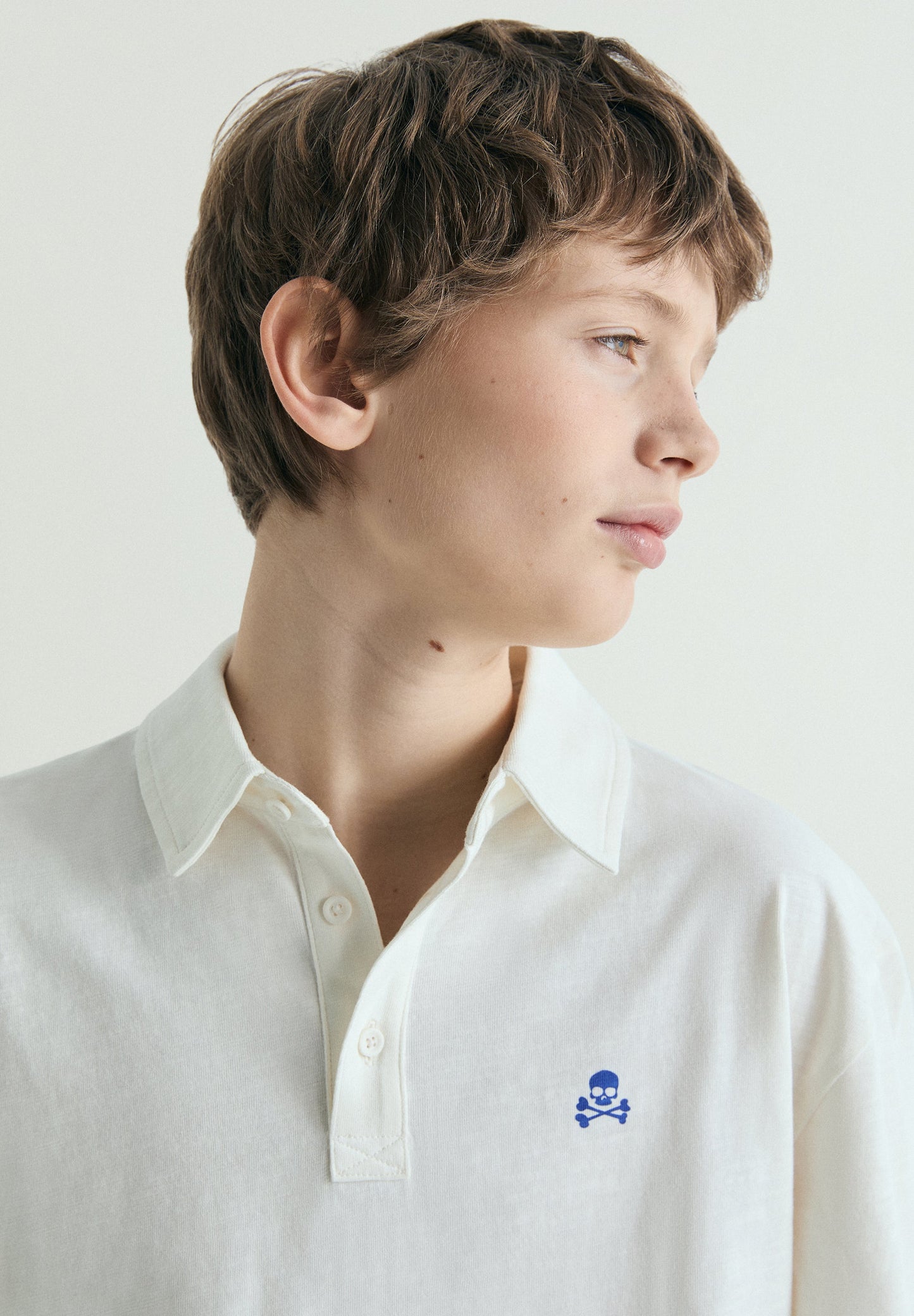 LONG SLEEVE POLO SHIRT WITH CONTRAST PRINT