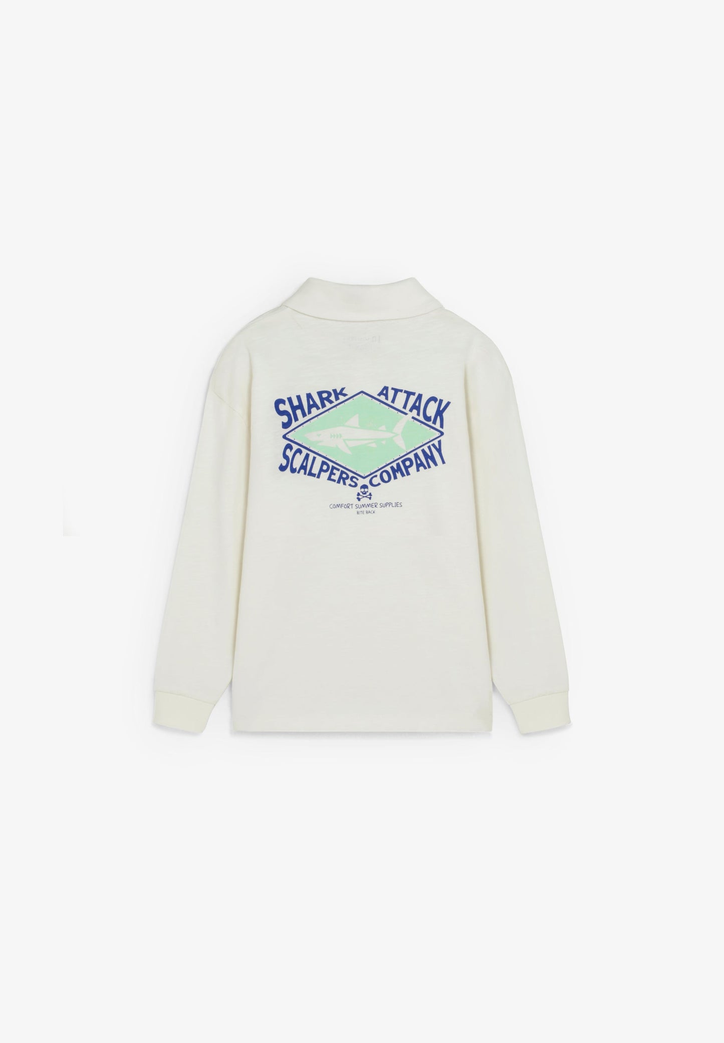 LONG SLEEVE POLO SHIRT WITH CONTRAST PRINT