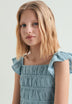 GATHERED BLOUSE WITH RUFFLES