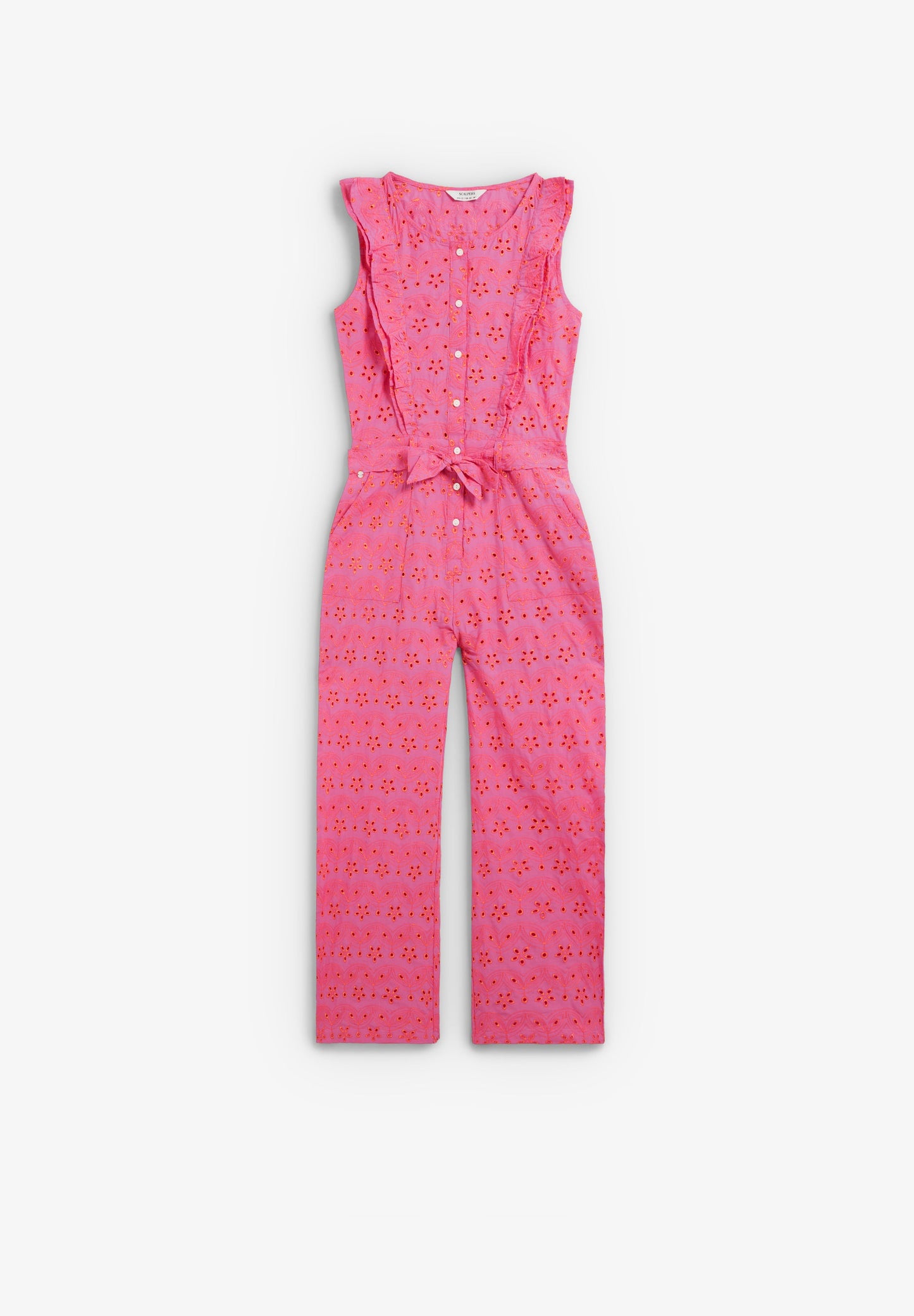 OPENWORK RUFFLED JUMPSUIT