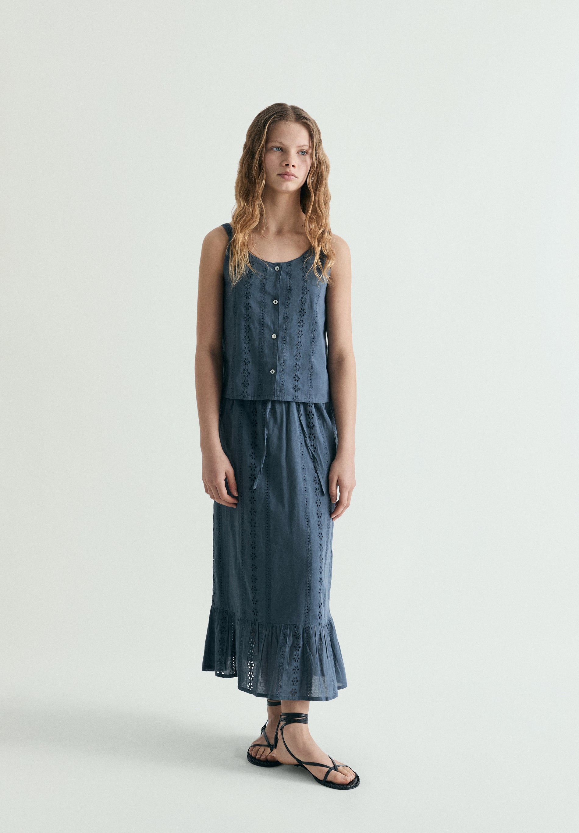 COTTON SKIRT WITH EMBROIDERY