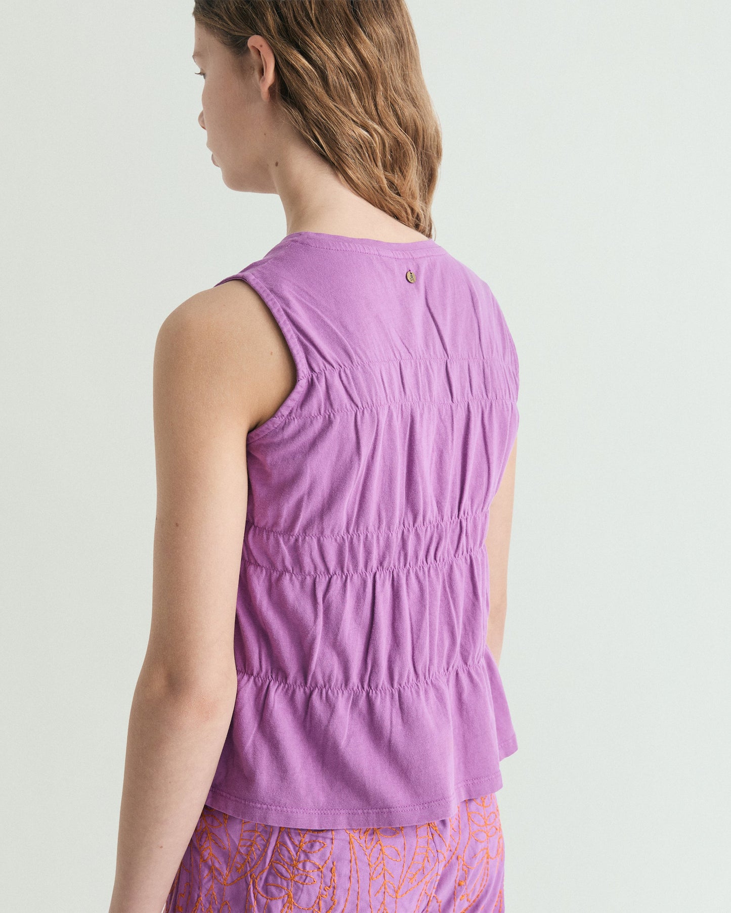 GATHERED COTTON T-SHIRT