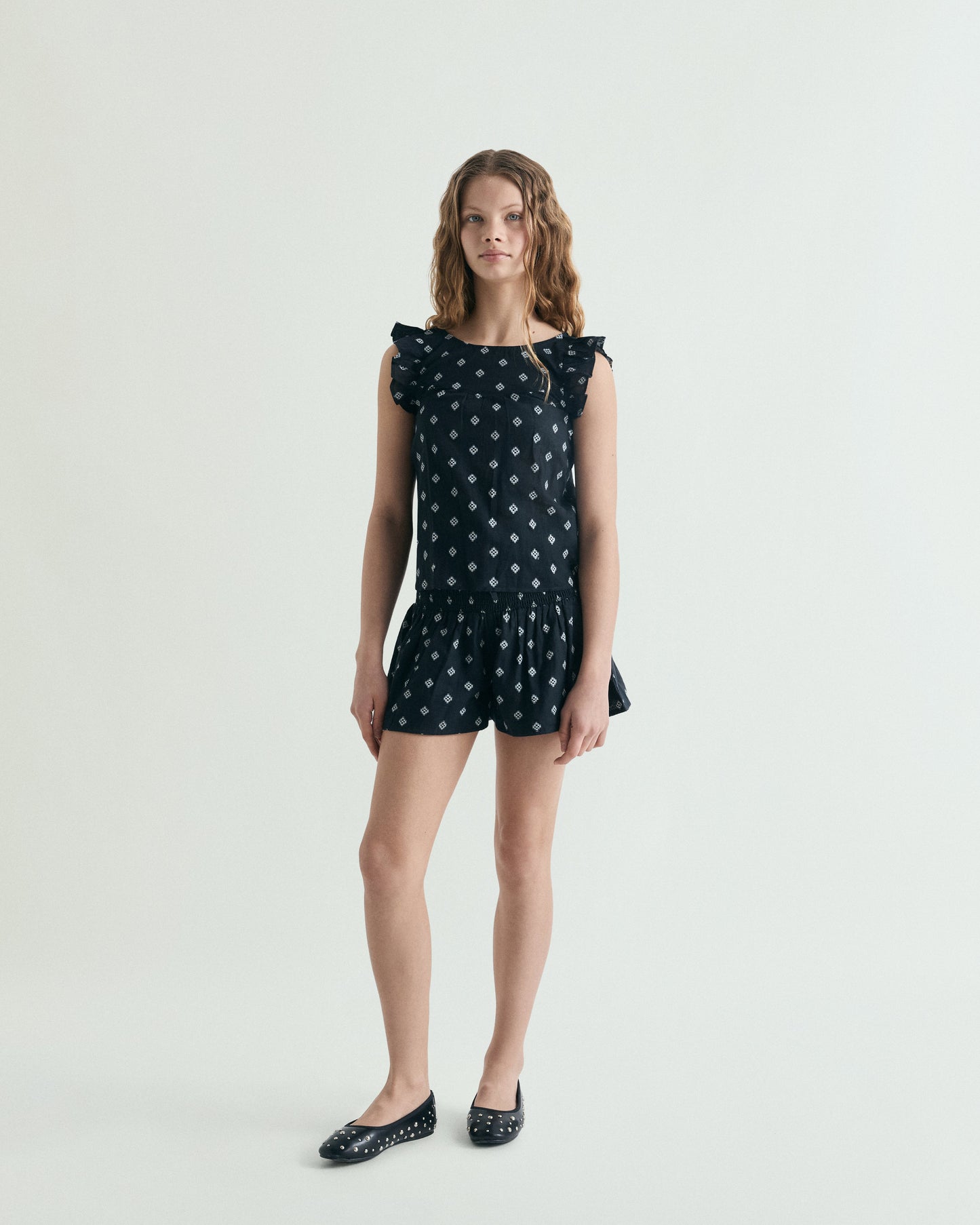JACQUARD BERMUDA SHORTS WITH ELASTIC WAIST