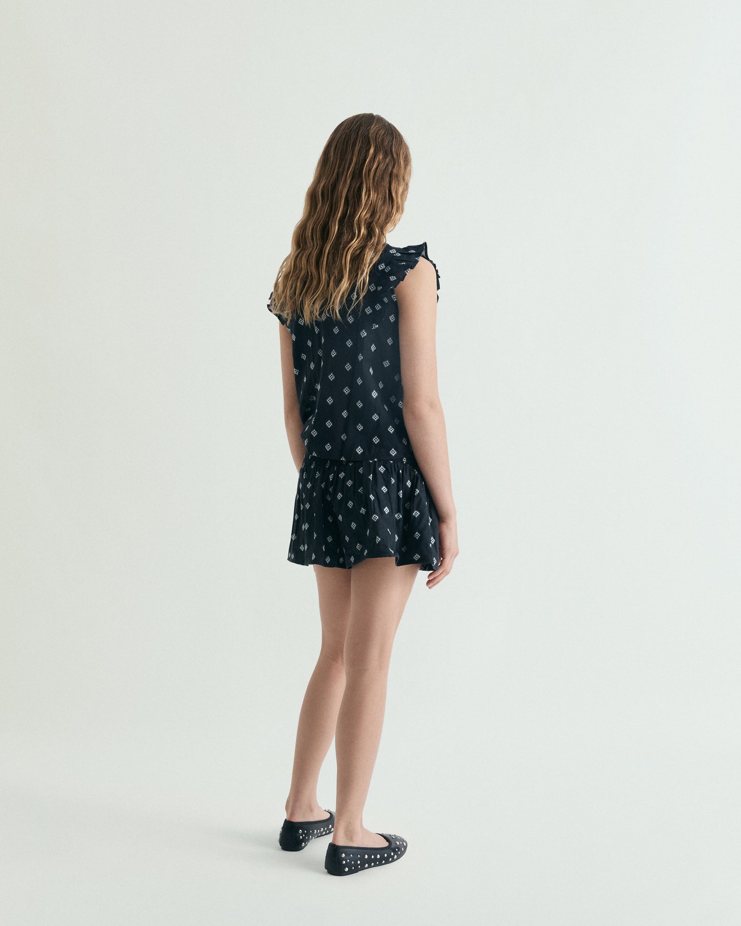 JACQUARD BERMUDA SHORTS WITH ELASTIC WAIST