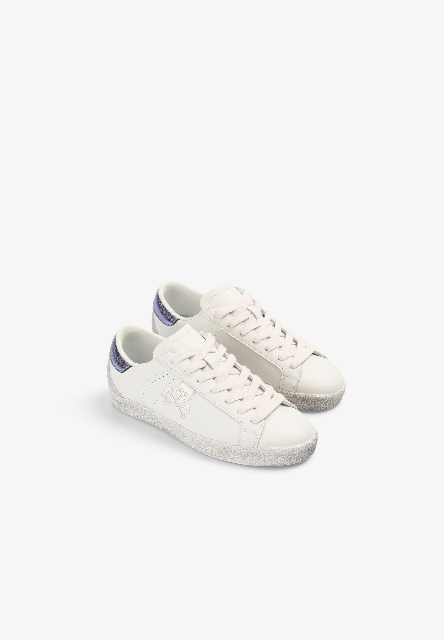 METALLIC CONTRAST LEATHER SNEAKERS
