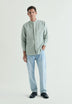 LINEN SHIRT WITH STAND-UP COLLAR