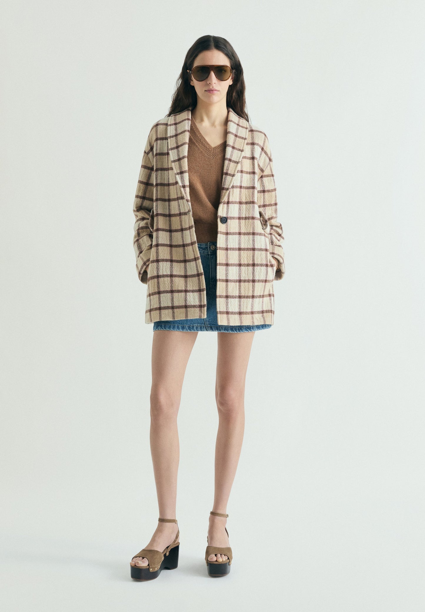 CHECK CLOTH COAT