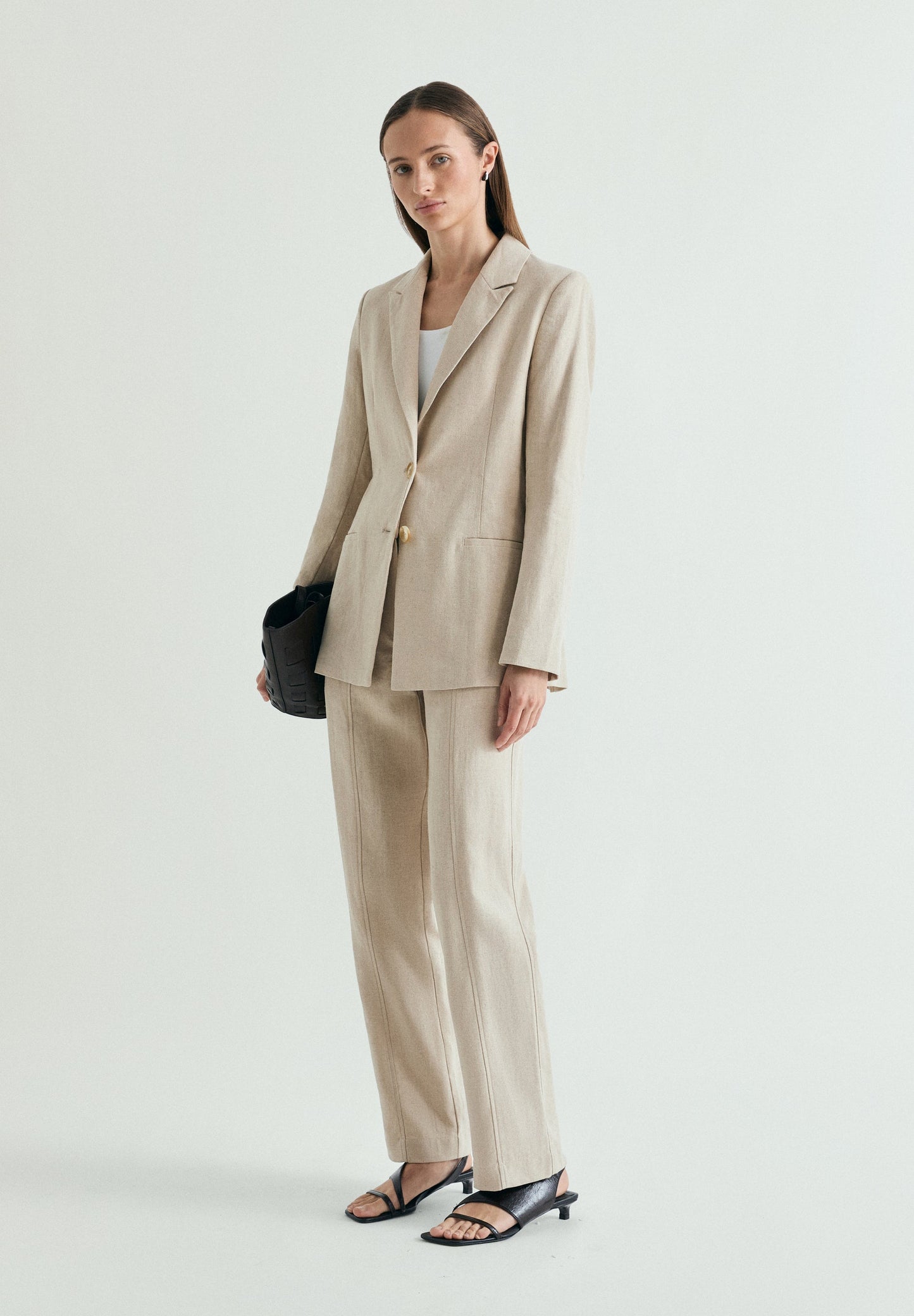 BLAZER WITH PERFORATED BELT