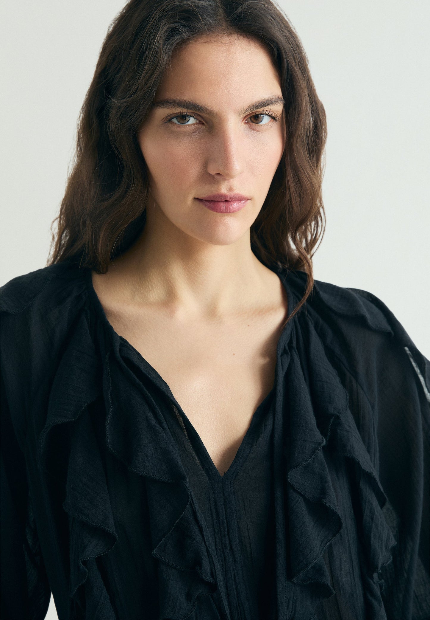 COTTON RUFFLED BLOUSE