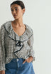 CHECK COTTON BLOUSE WITH RUFFLE