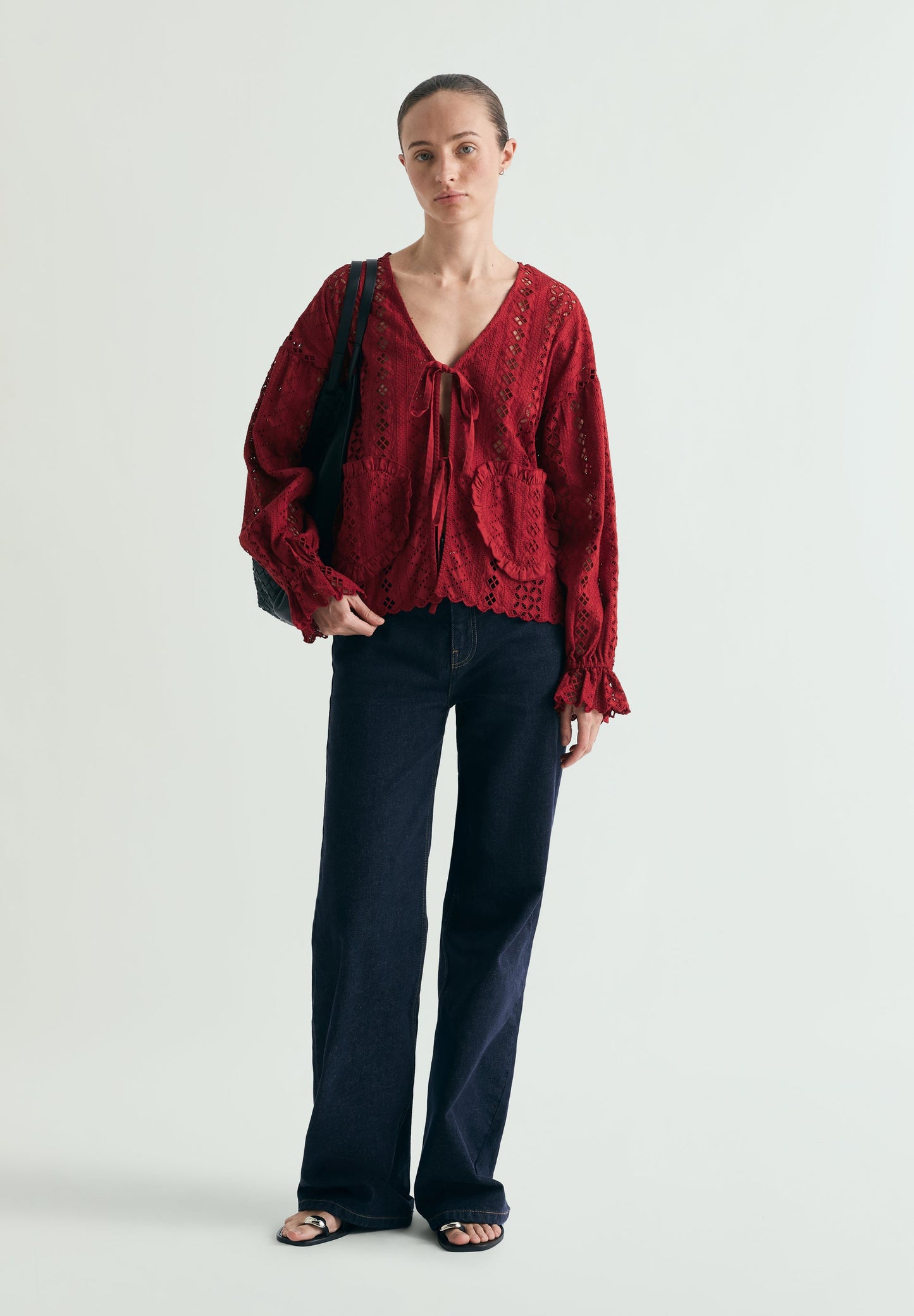 PERFORATED HEARTS BLOUSE