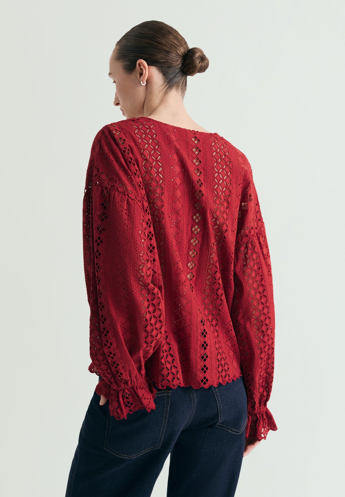 PERFORATED HEARTS BLOUSE