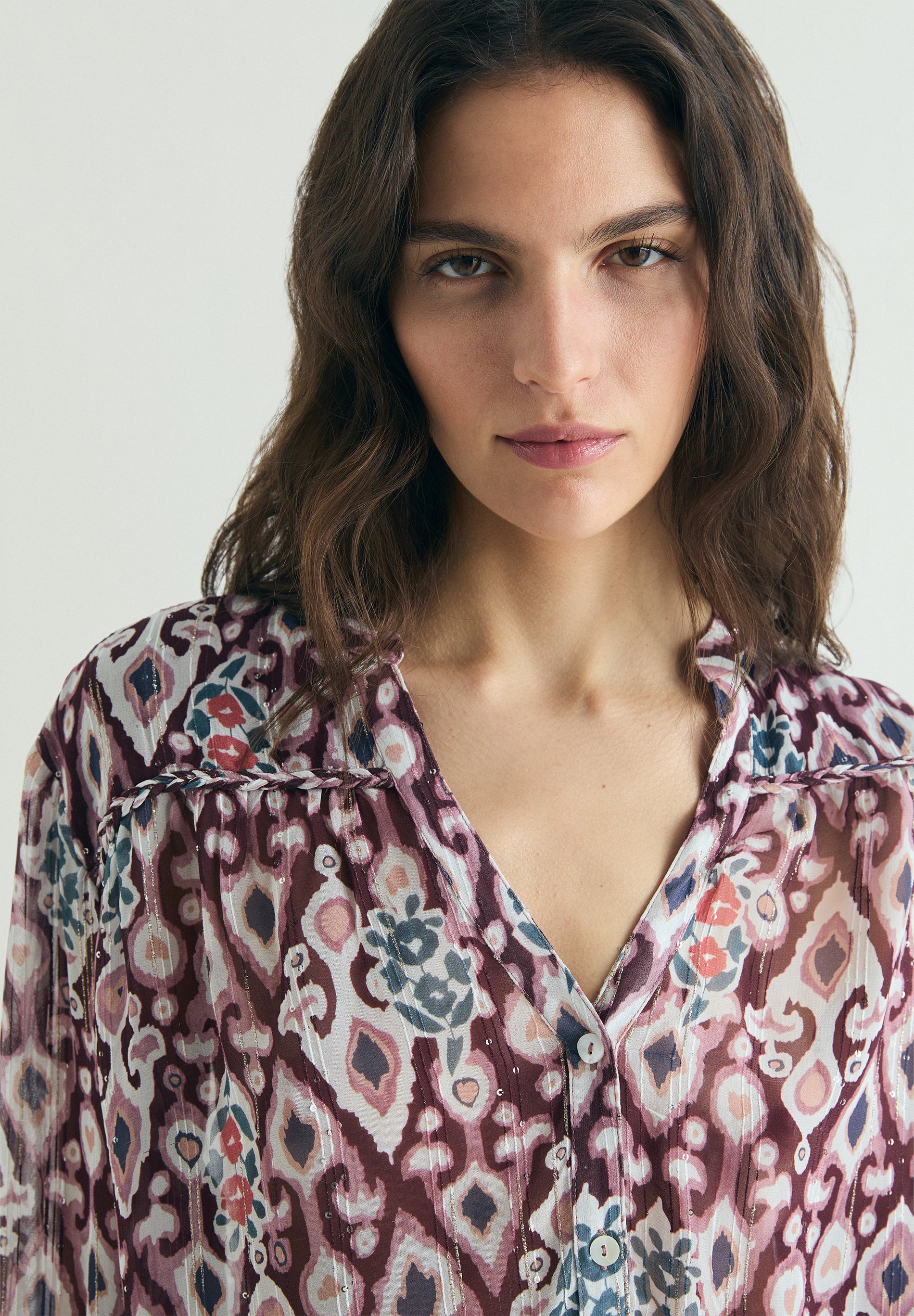 PRINTED FLOWING BLOUSE