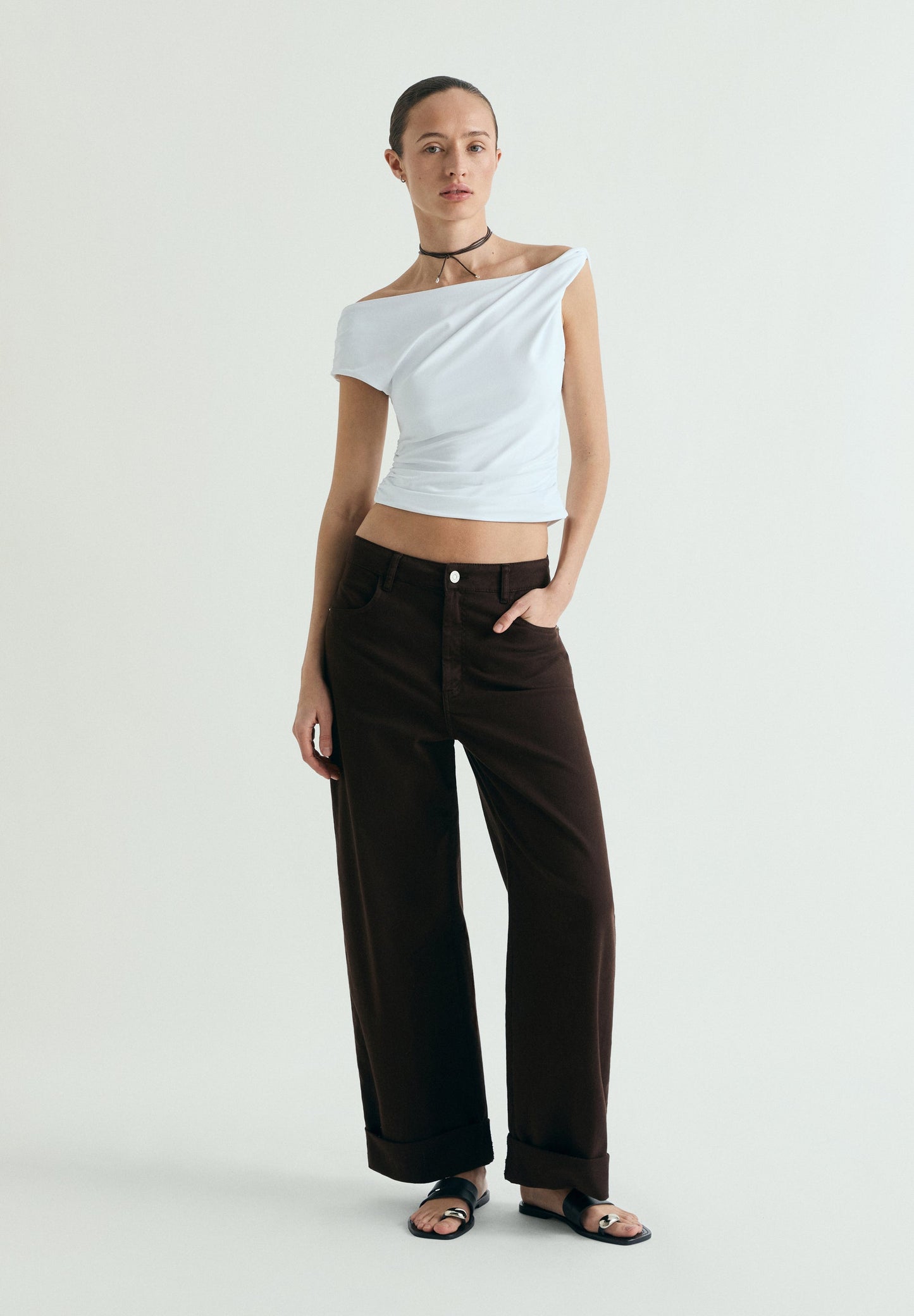 ASYMMETRIC DRAPED T-SHIRT