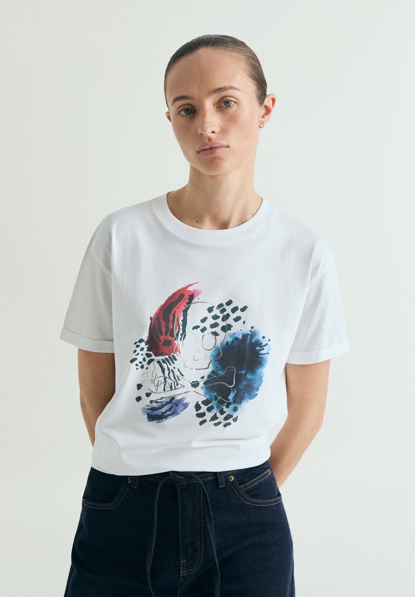 T-SHIRT WITH SKULL PRINT