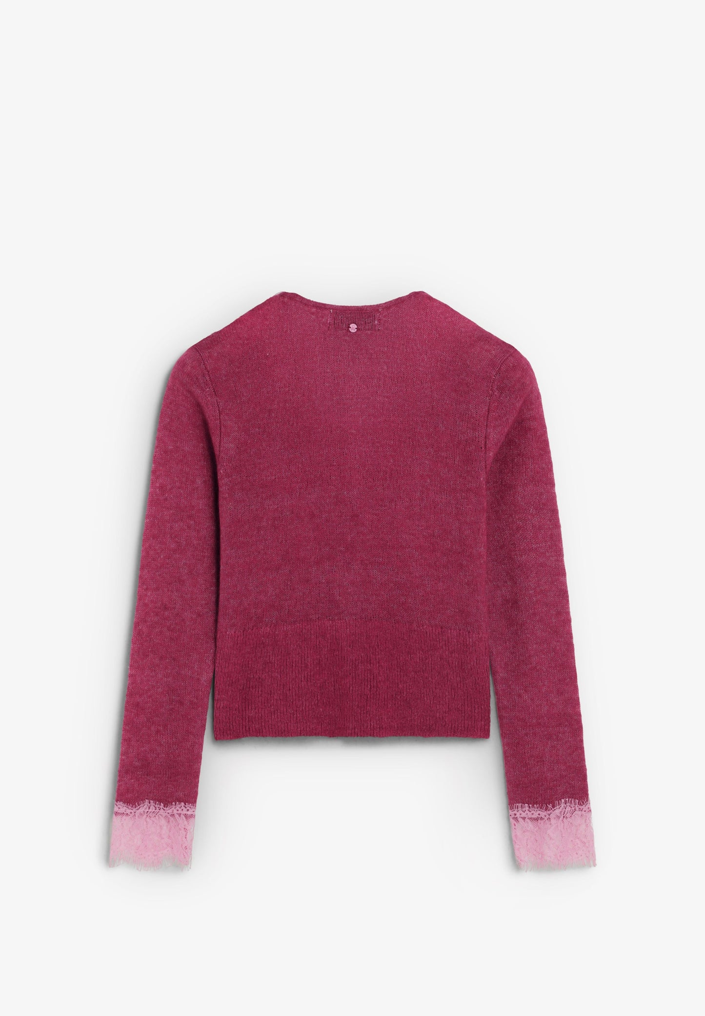 LACE TRIM KNIT CARDIGAN