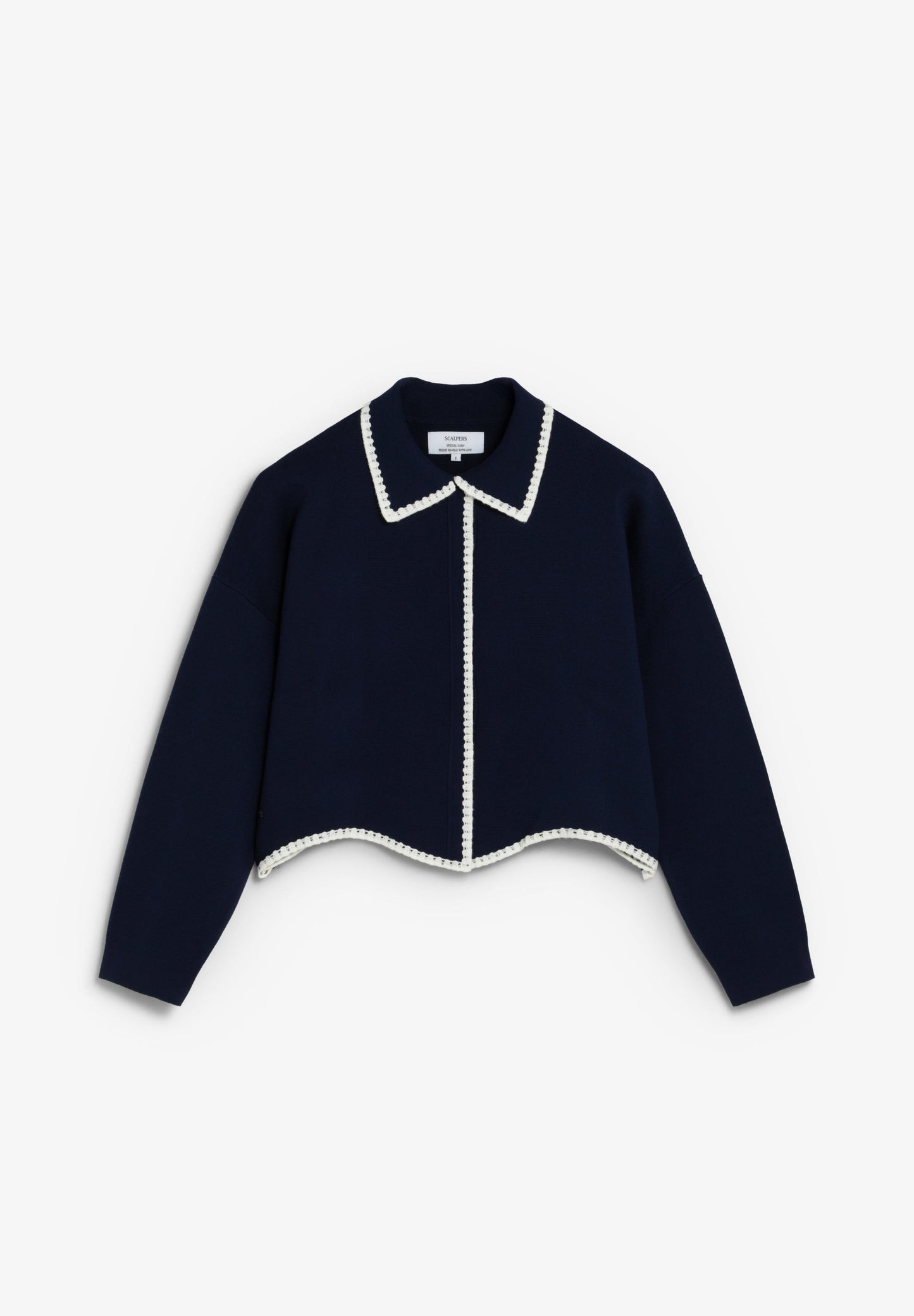 CONTRAST FINE KNIT CARDIGAN