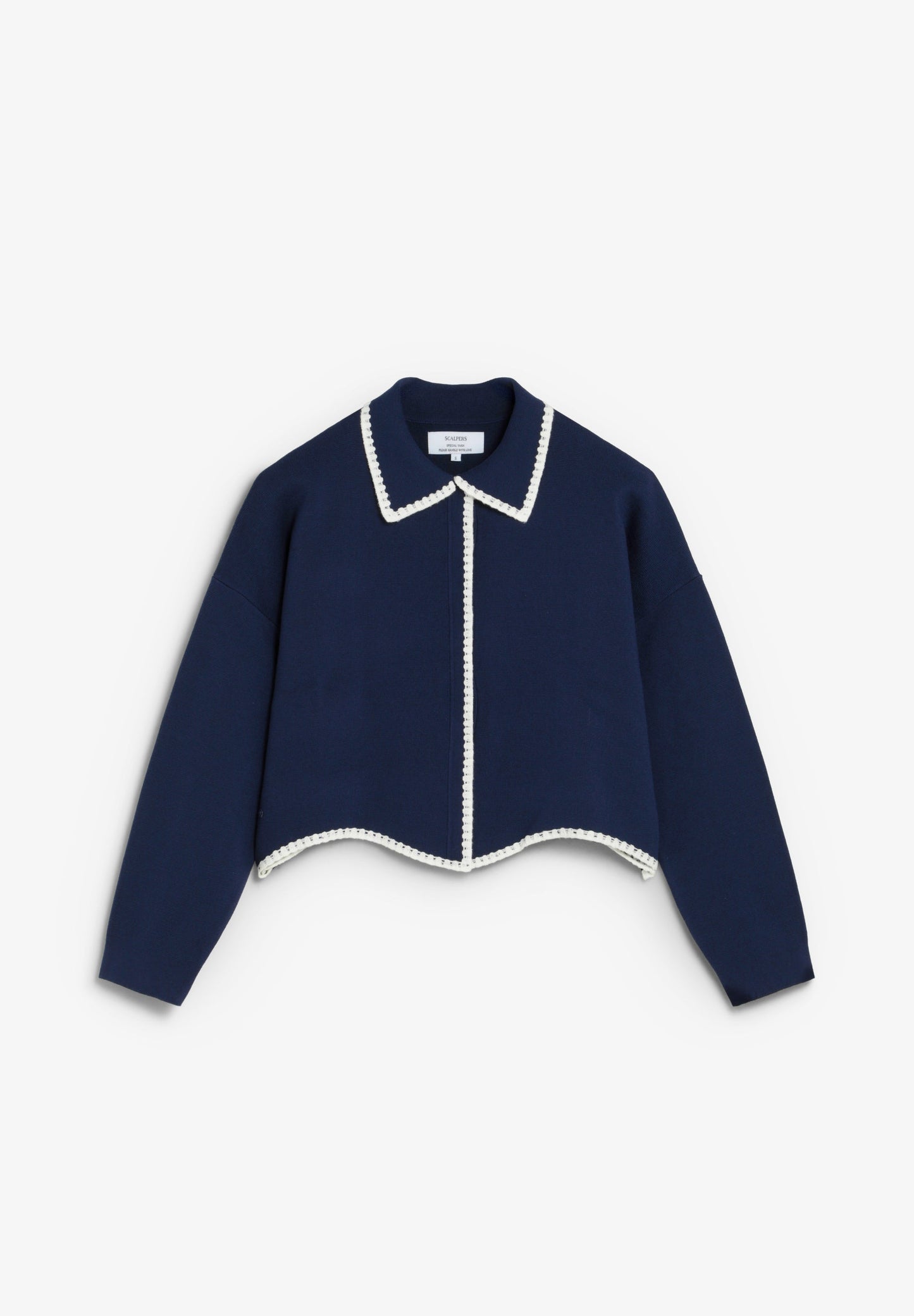 CONTRAST FINE KNIT CARDIGAN