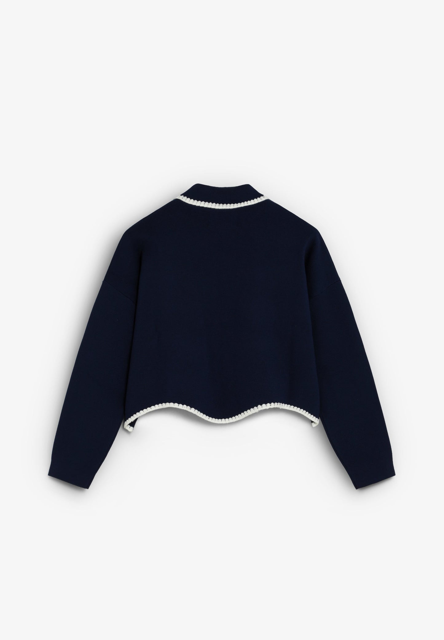 CONTRAST FINE KNIT CARDIGAN