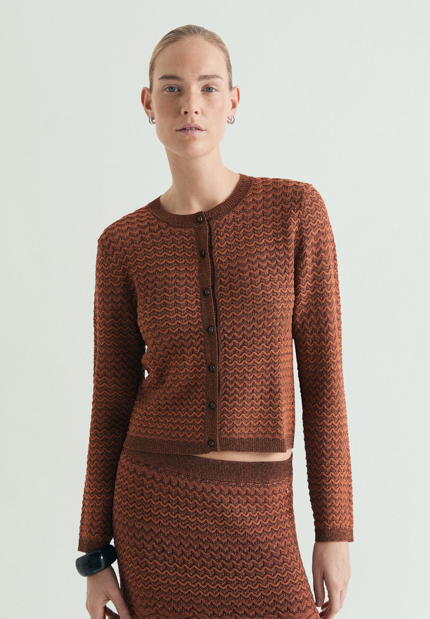 METALLIC KNIT CARDIGAN