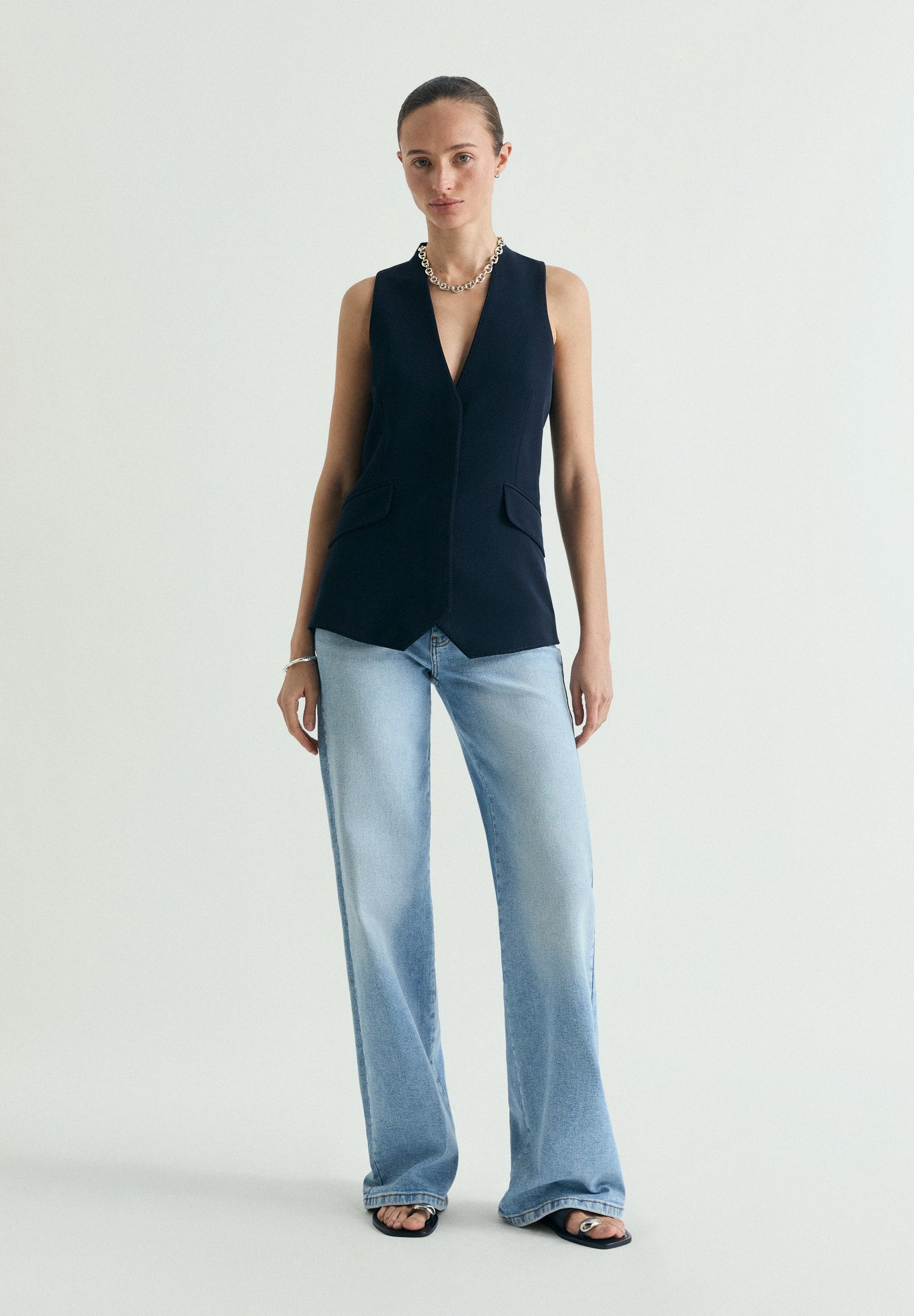 GILET WITH STITCHING DETAIL