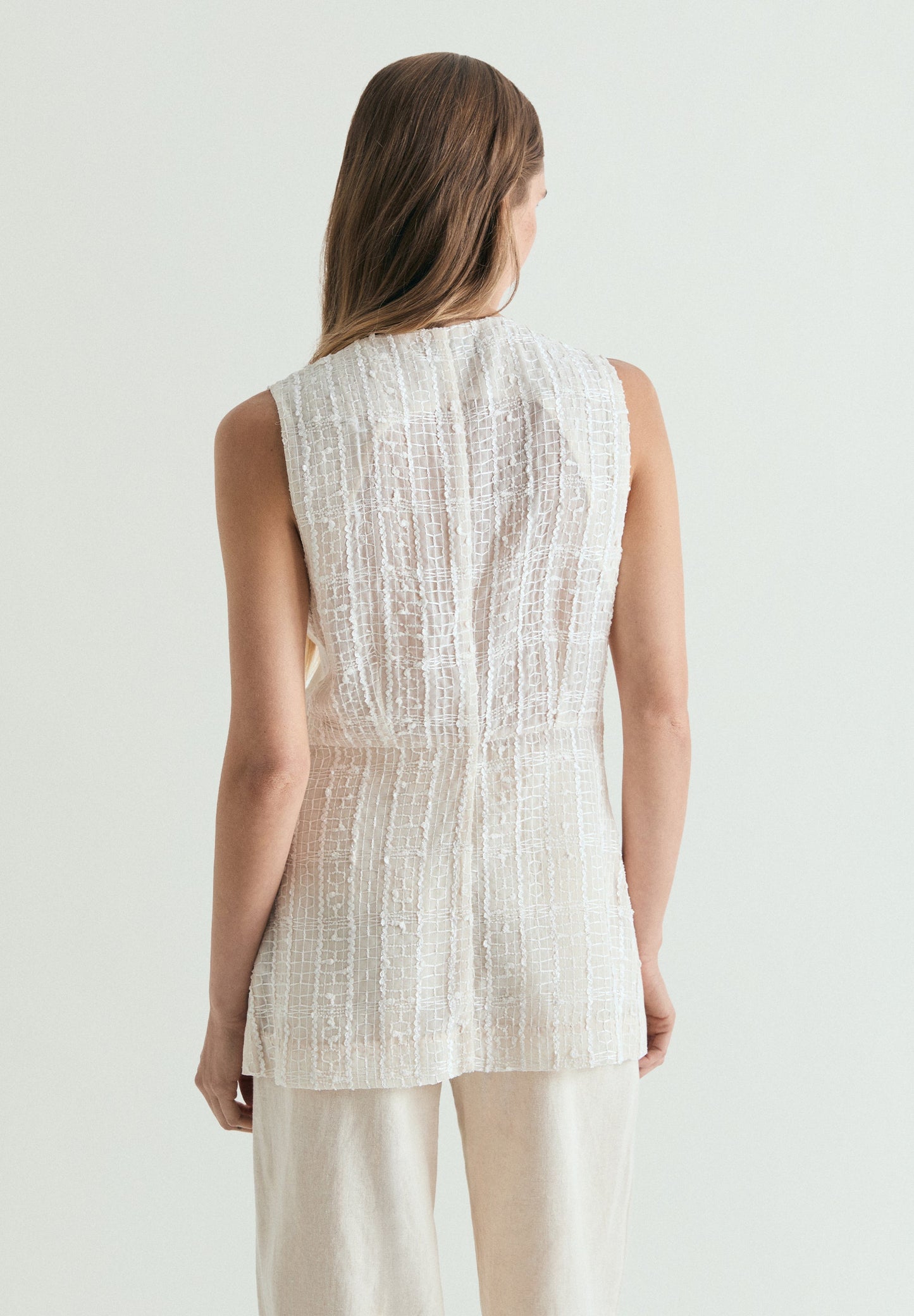 TEXTURED LINEN WAISTCOAT