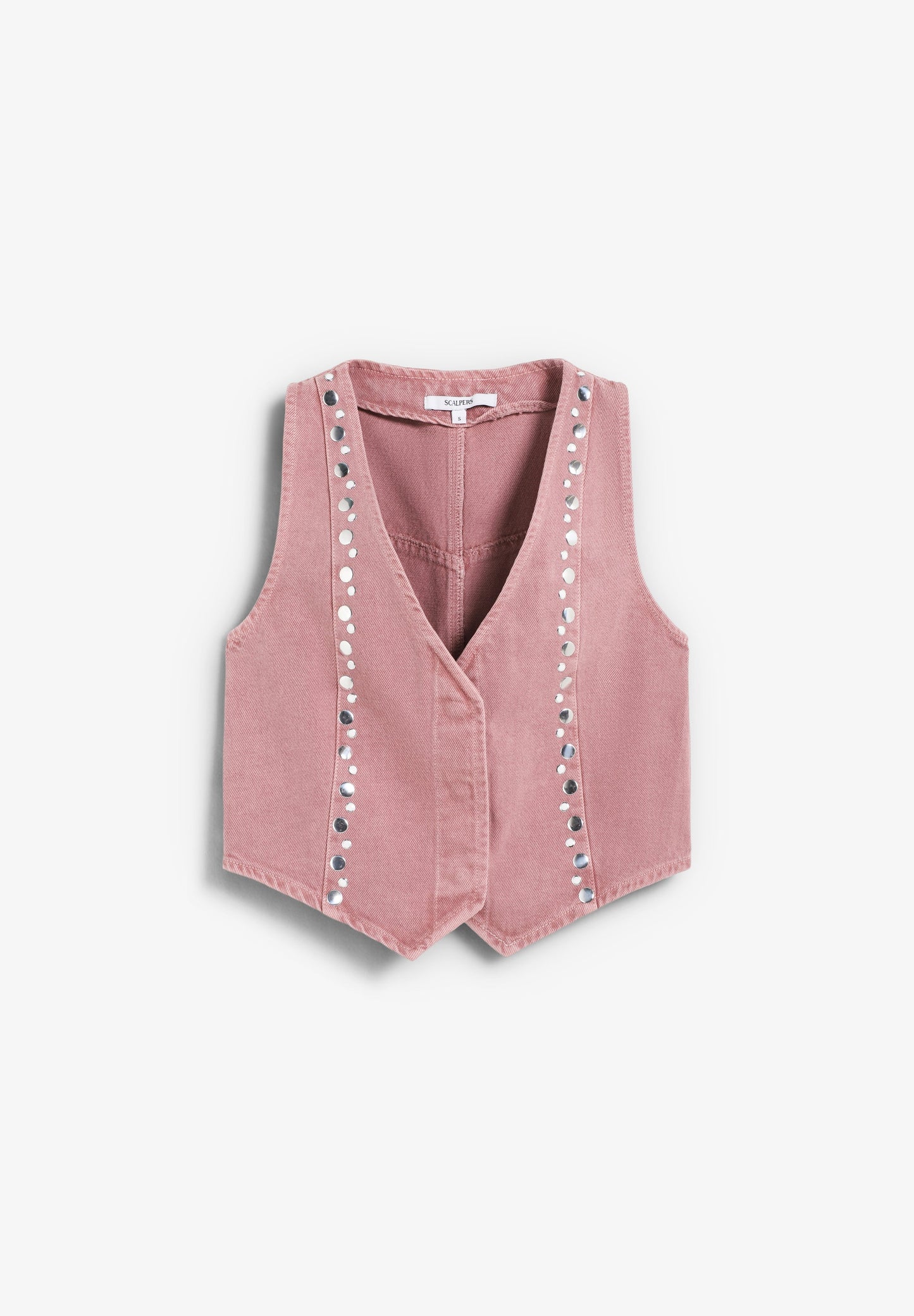 STUDDED DENIM WAISTCOAT