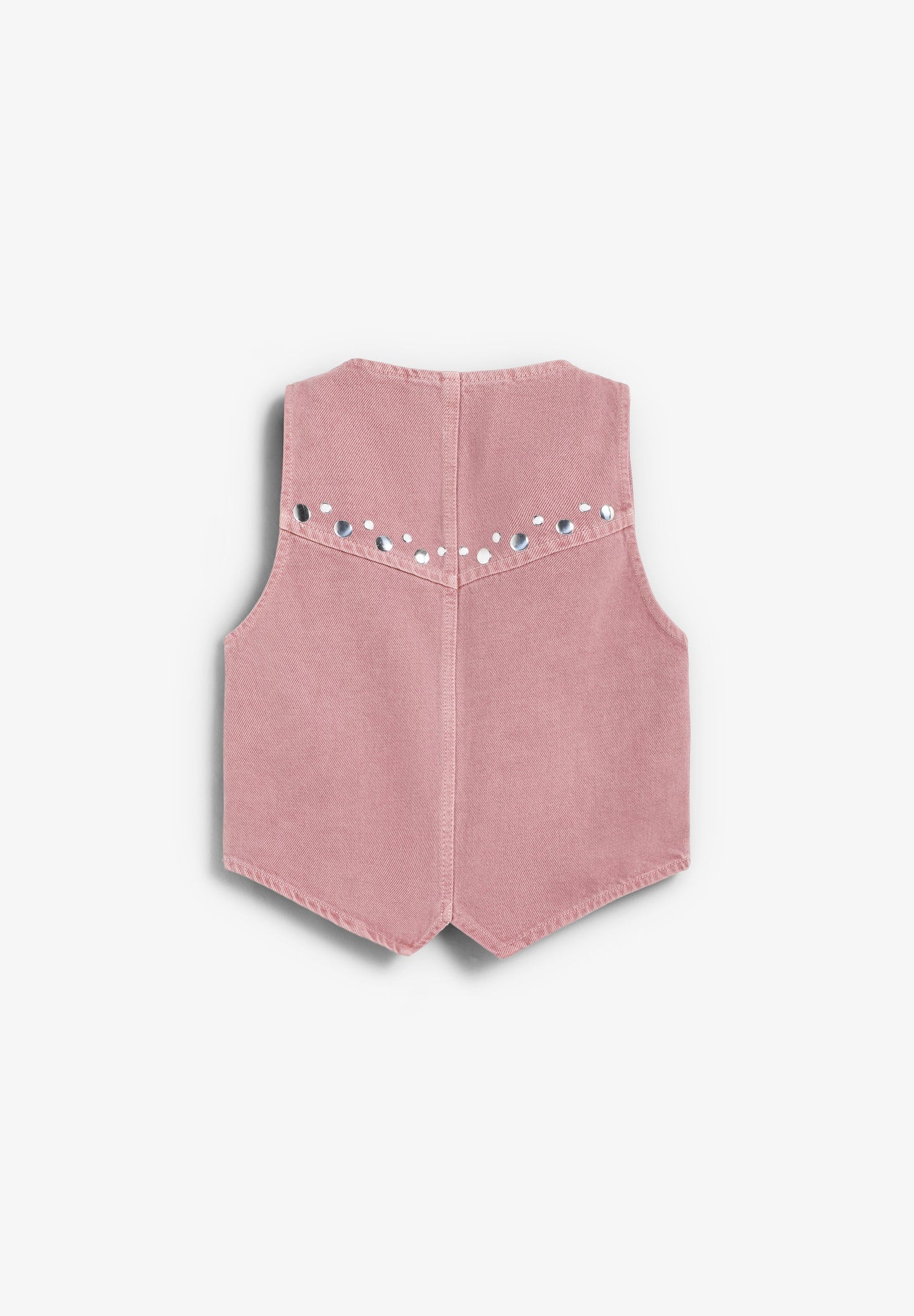 STUDDED DENIM WAISTCOAT