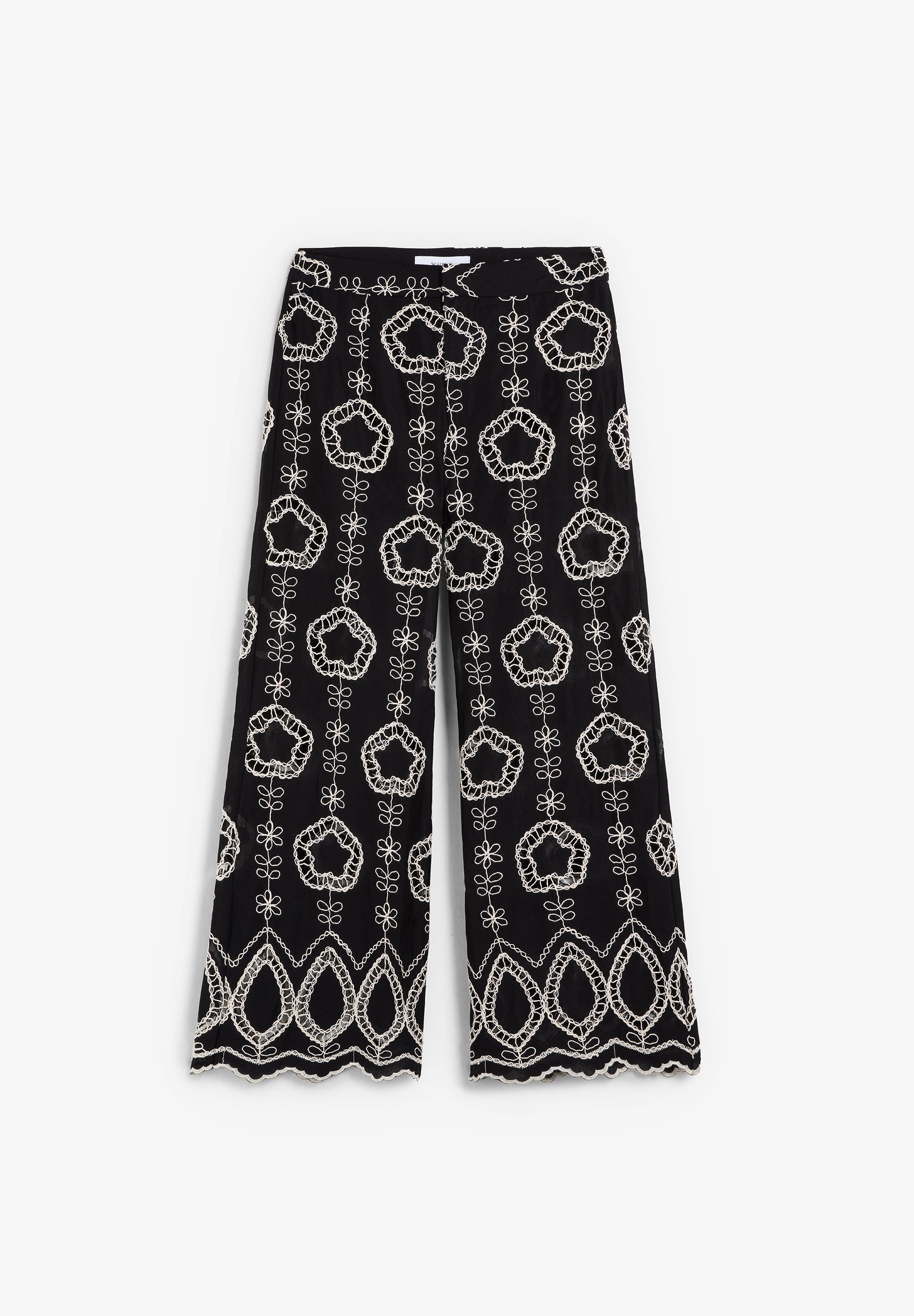 TROUSERS WITH CONTRAST EMBROIDERY