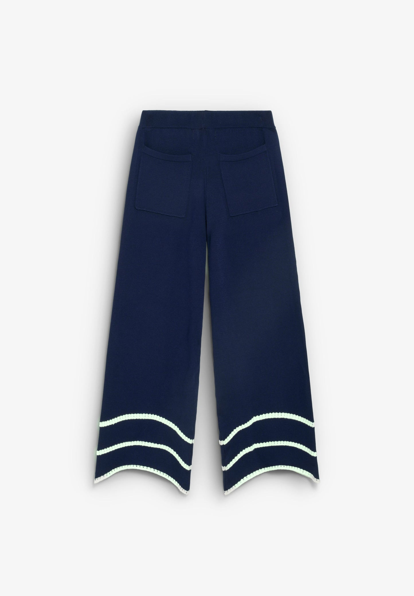CONTRAST FINE KNIT TROUSERS