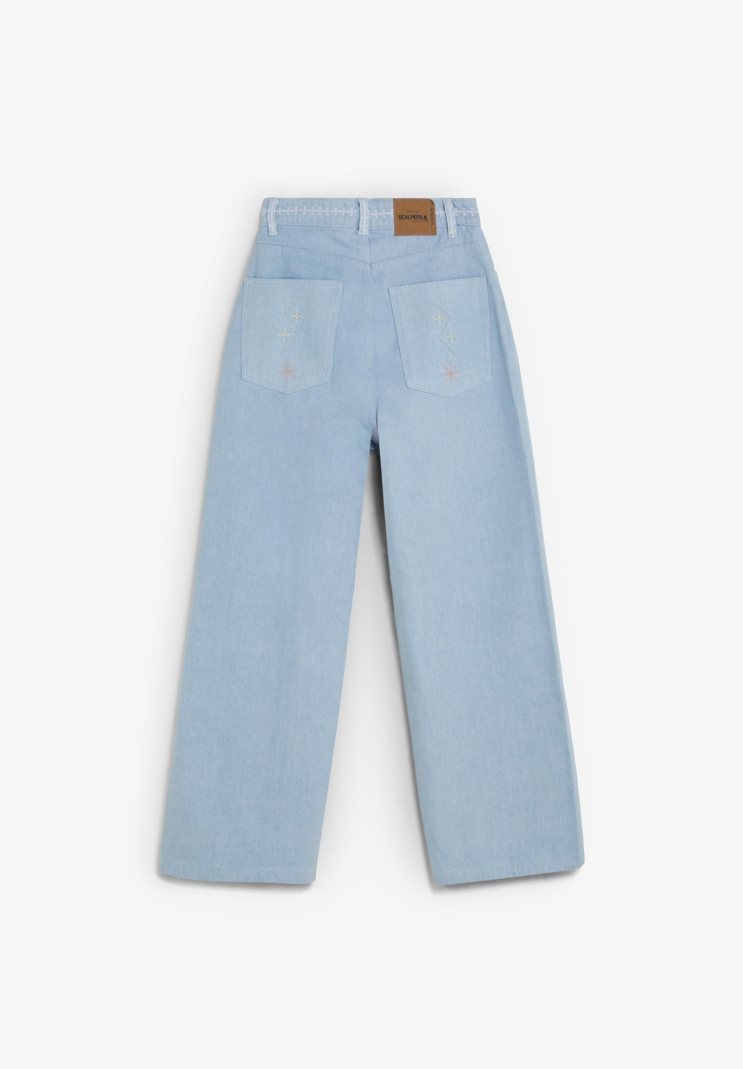 EMBROIDERED WIDE LEG JEANS
