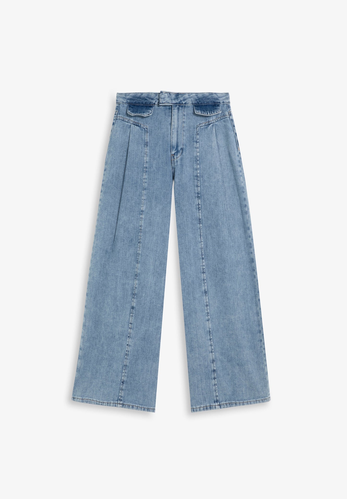 WIDE LEG JEANS WITH FADED EFFECT