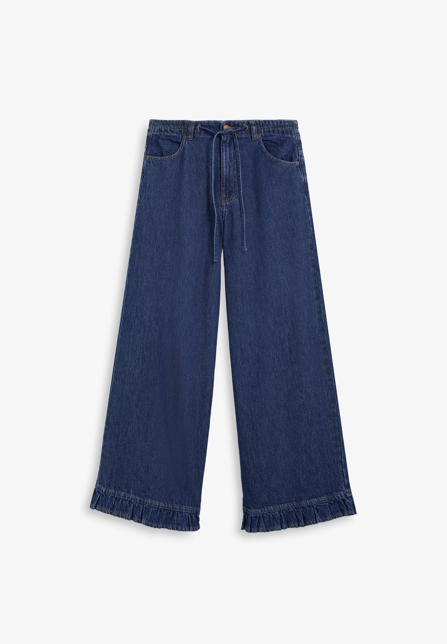 WIDE LEG JEANS WITH FRILL DETAIL