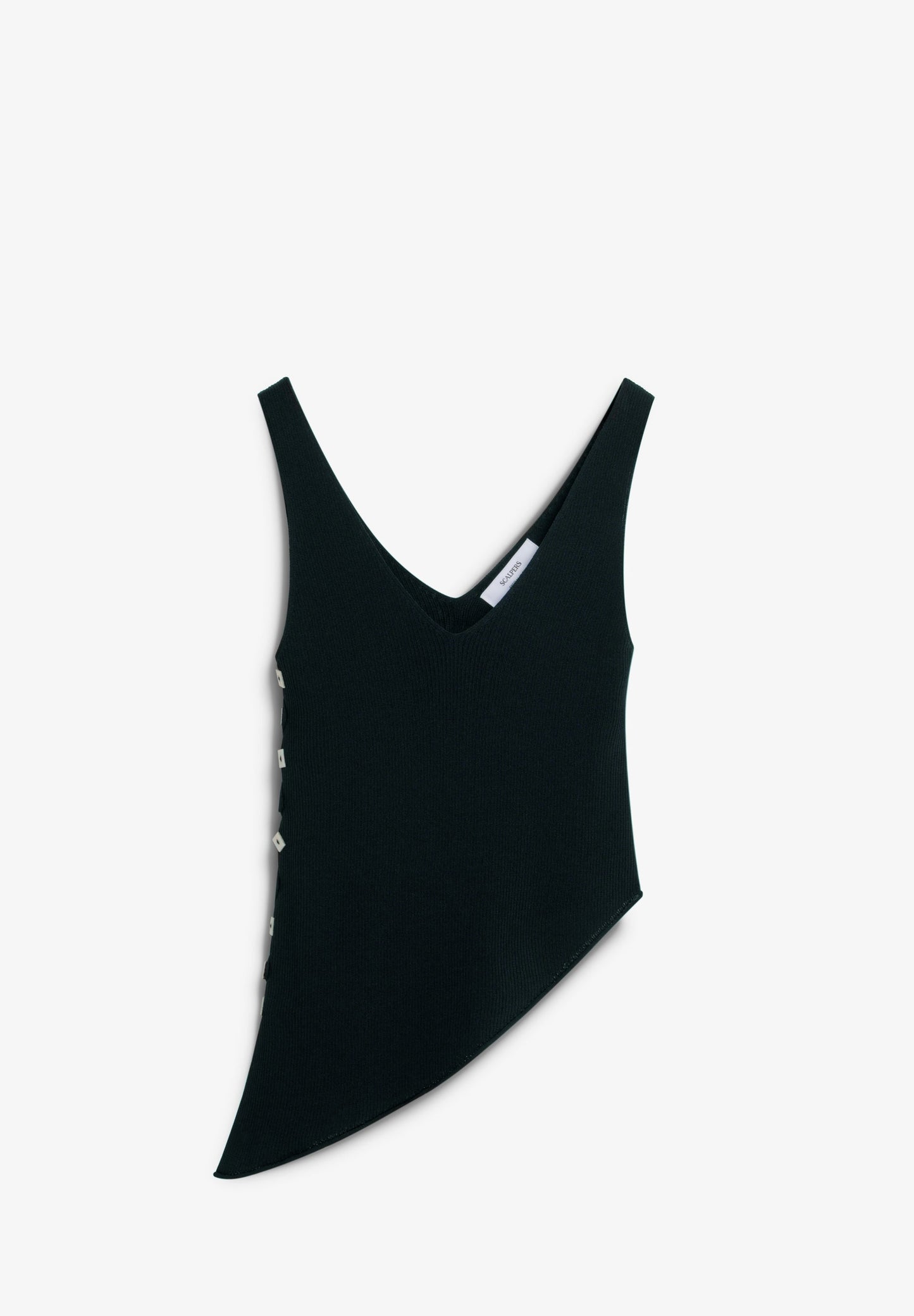 ASYMMETRIC KNIT TOP WITH APPLIQUÉS